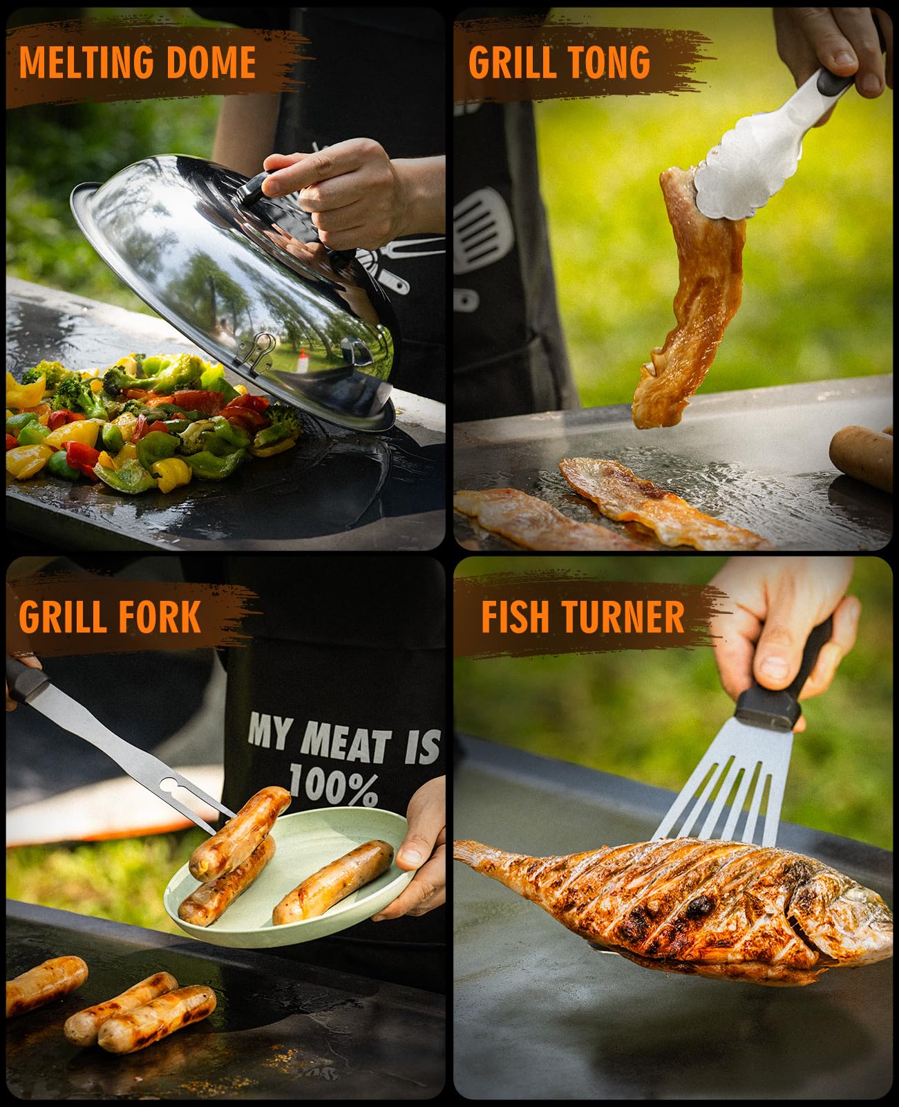 HOMENOTE 131 Pcs Heavy Duty Griddle Accessories Kit - Flat Top Grill Tools Set with Burger Spatula for Blackstone Griddles - Perfect for Outdoor Cooking, Camping & Backyard BBQs
