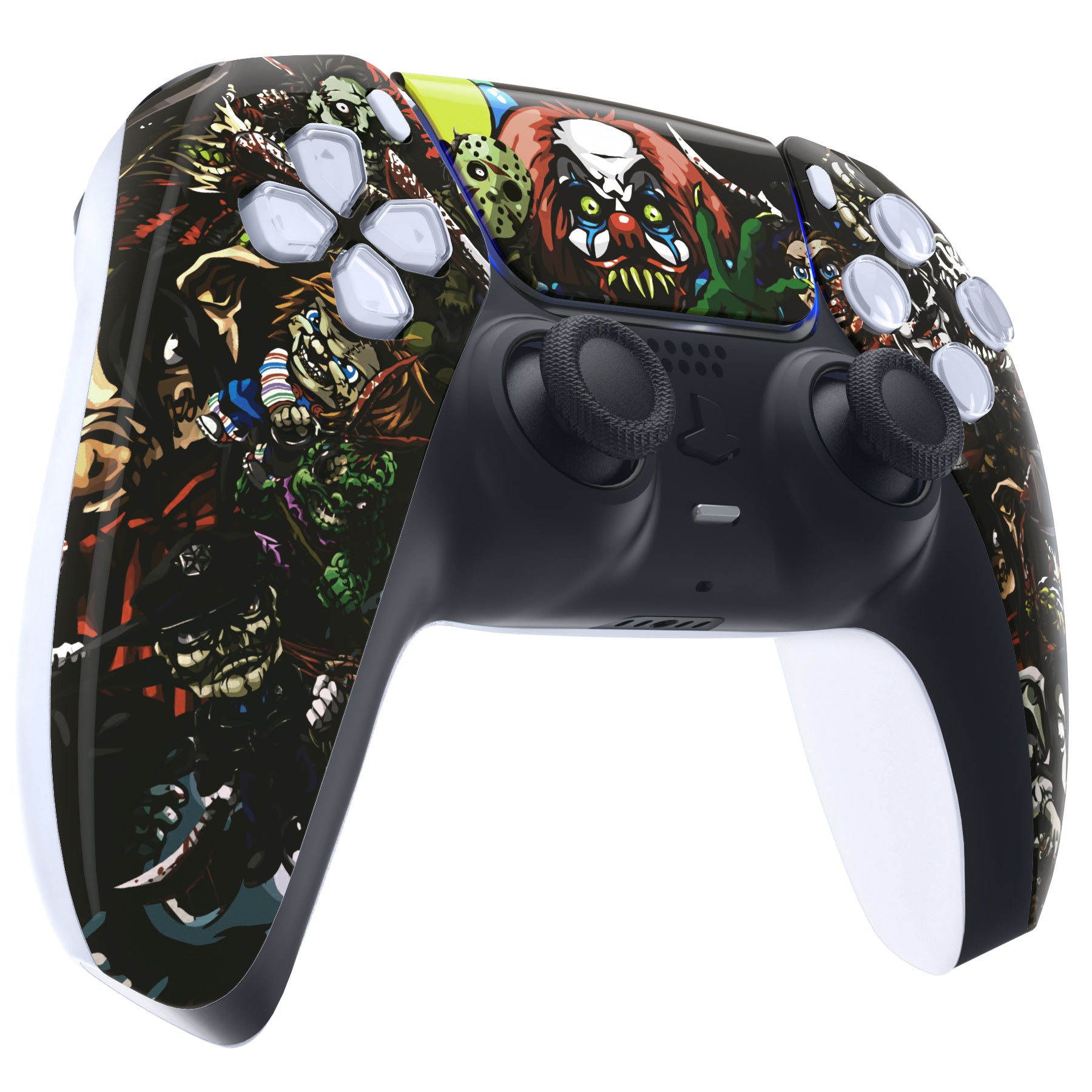 eXtremeRate Scary Party Touchpad Front Housing Shell for PS5 Controller BDM 010/020/030/040/050 - DIY Replacement Shell & Custom Touch Pad Cover (ZPFT1004G3) - Perfect for Halloween Gaming & Controller Customization