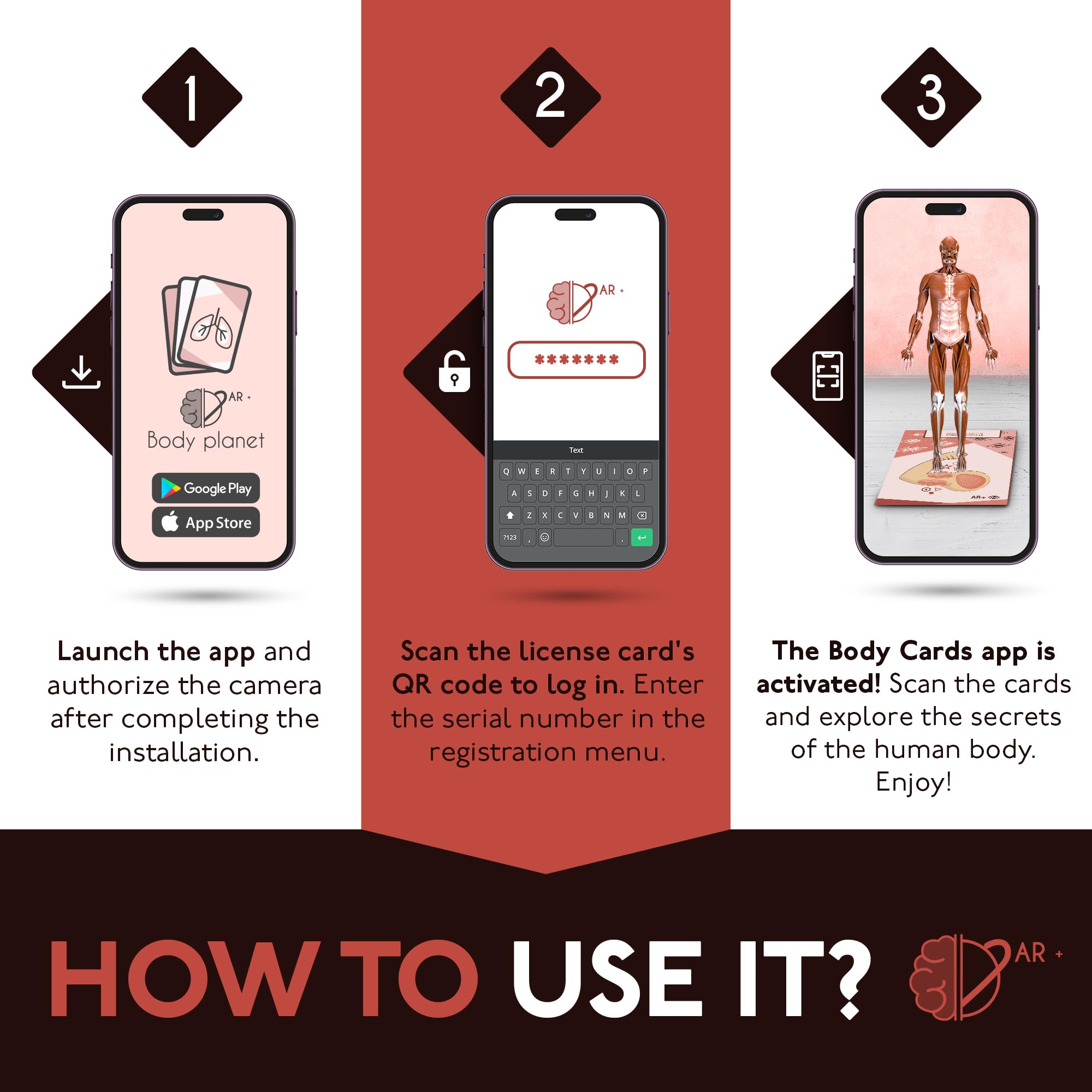 AR+ Body Planet: Human Body Anatomy Cards with Augmented Reality - Interactive Learning Tool for Kids, Students & Medical Education