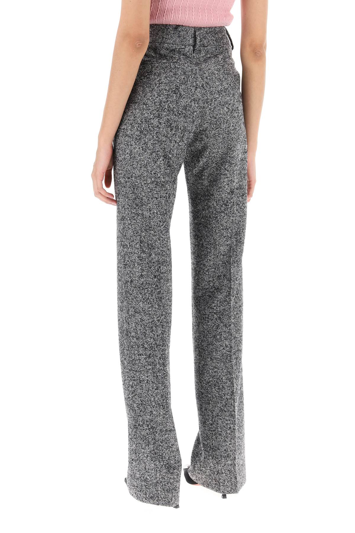 Alessandra Rich Herringbone Motif Pants - Stylish High-Waisted Trousers for Women | Perfect for Office Wear & Evening Outfits
