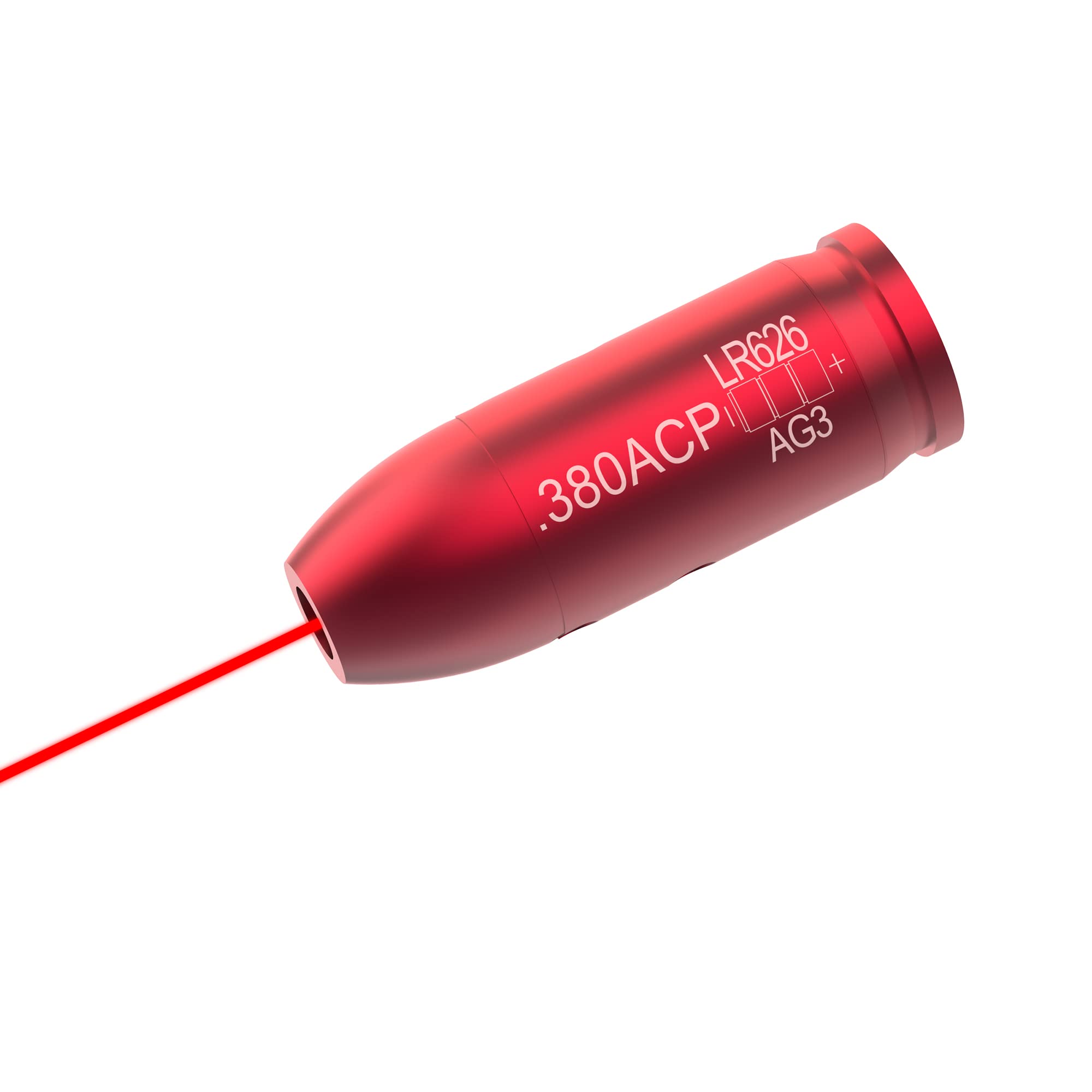 .380 ACP Red Laser Bore Sight - Precision Gunsmithing Tool for Pistol & Rifle Zeroing | Perfect for Hunting, Target Shooting & Firearm Maintenance