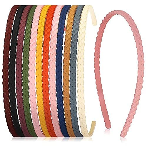 Belicia 6 Pack Thin Pigtail Headbands for Girls - Plastic Braided Hair Bands with Teeth - Assorted Colors for Teens & Kids - Perfect for School, Sports, and Everyday Hairstyles