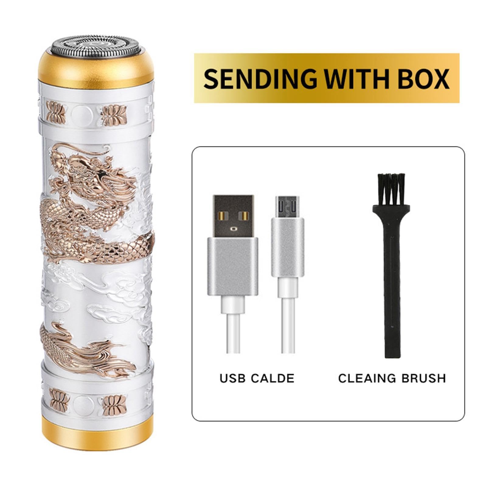 Professional Gold Dragon Electric Shaver - Cordless T-Blade Trimmer for Men, Beard & Hair Grooming Kit with USB Charging Cable - Perfect Gift for Dad, Travel & Home Use