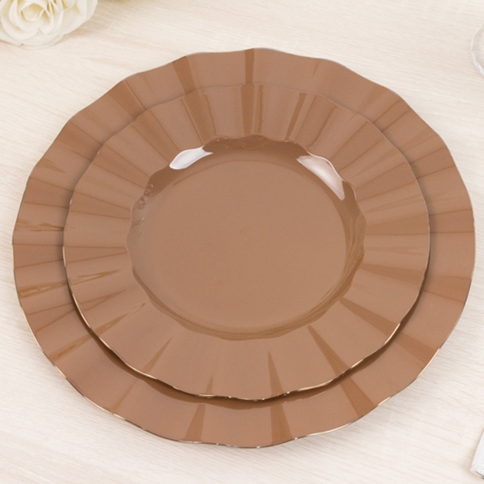 10 Pack Coffee Brown Plastic 9