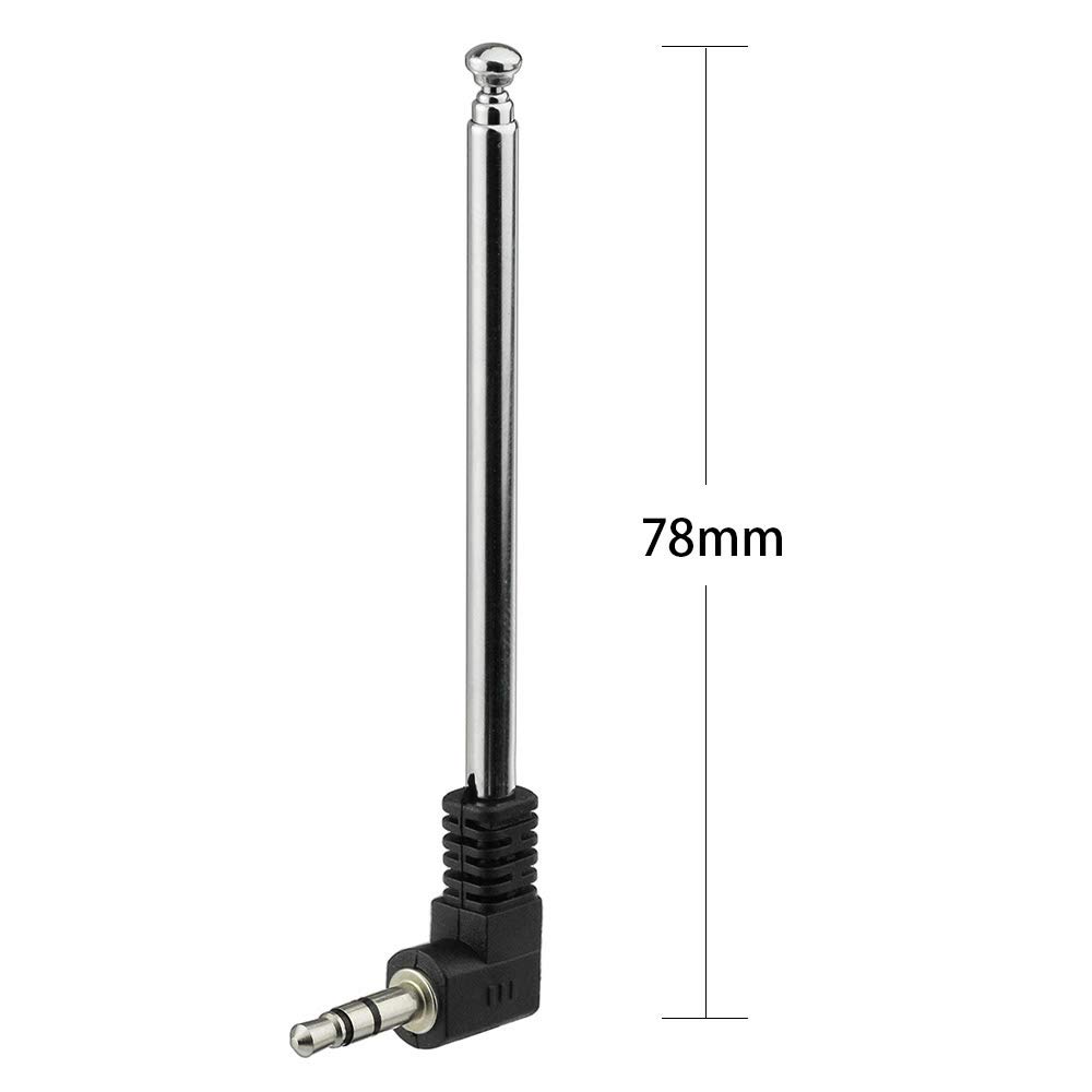 Bingfu 2-Pack Mini FM Radio Antenna 3.5mm Male Telescopic Antenna for Portable Radios, Home Stereo Receivers & Bose Systems - Enhance Indoor/Outdoor FM Signal for Clear Audio (Ideal for Home Theater, Car Audio & Emergency Radio Use)