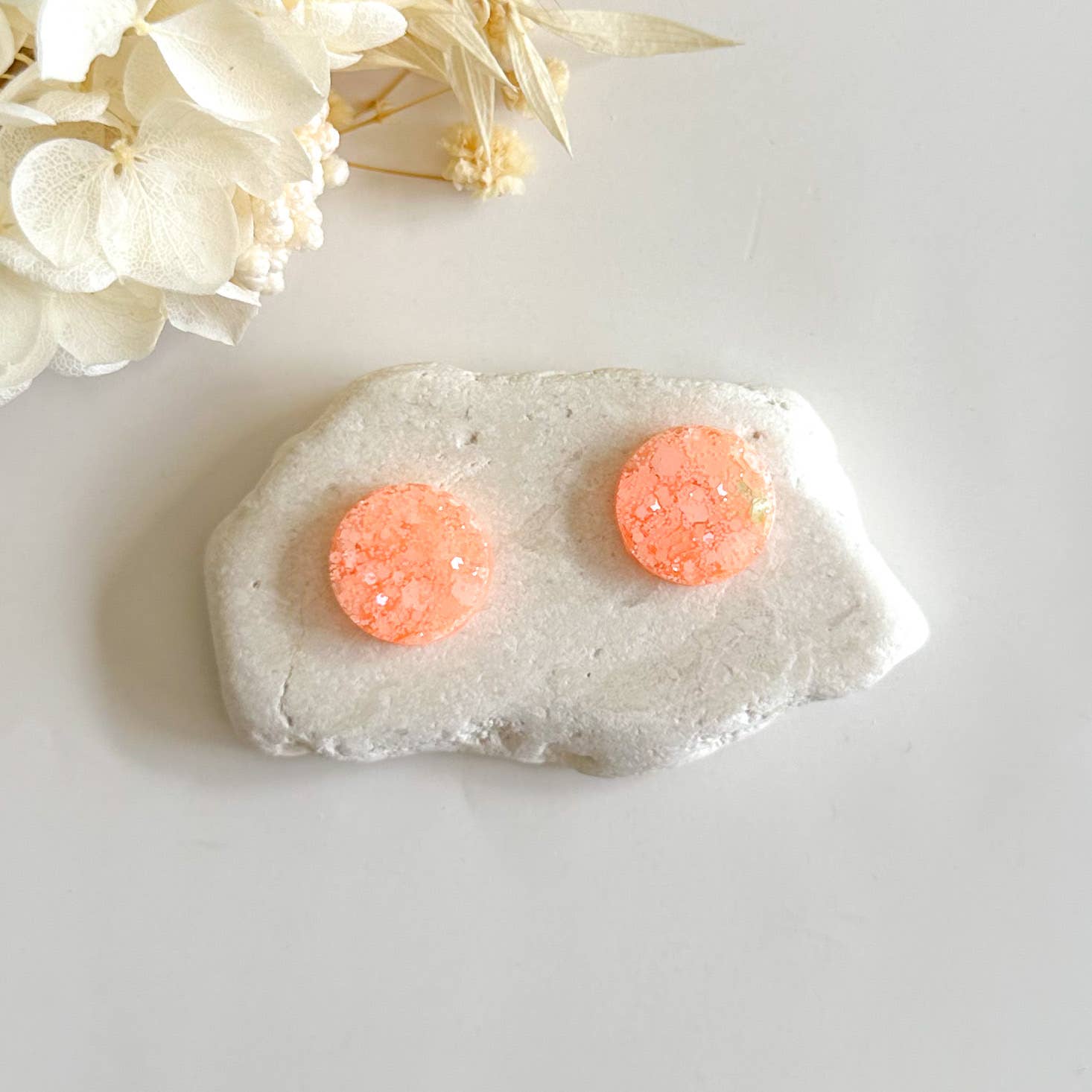 Sparkling Resin Stud Earrings with Glitter - Small & Bright for Women | Perfect for Parties, Weddings, and Everyday Wear