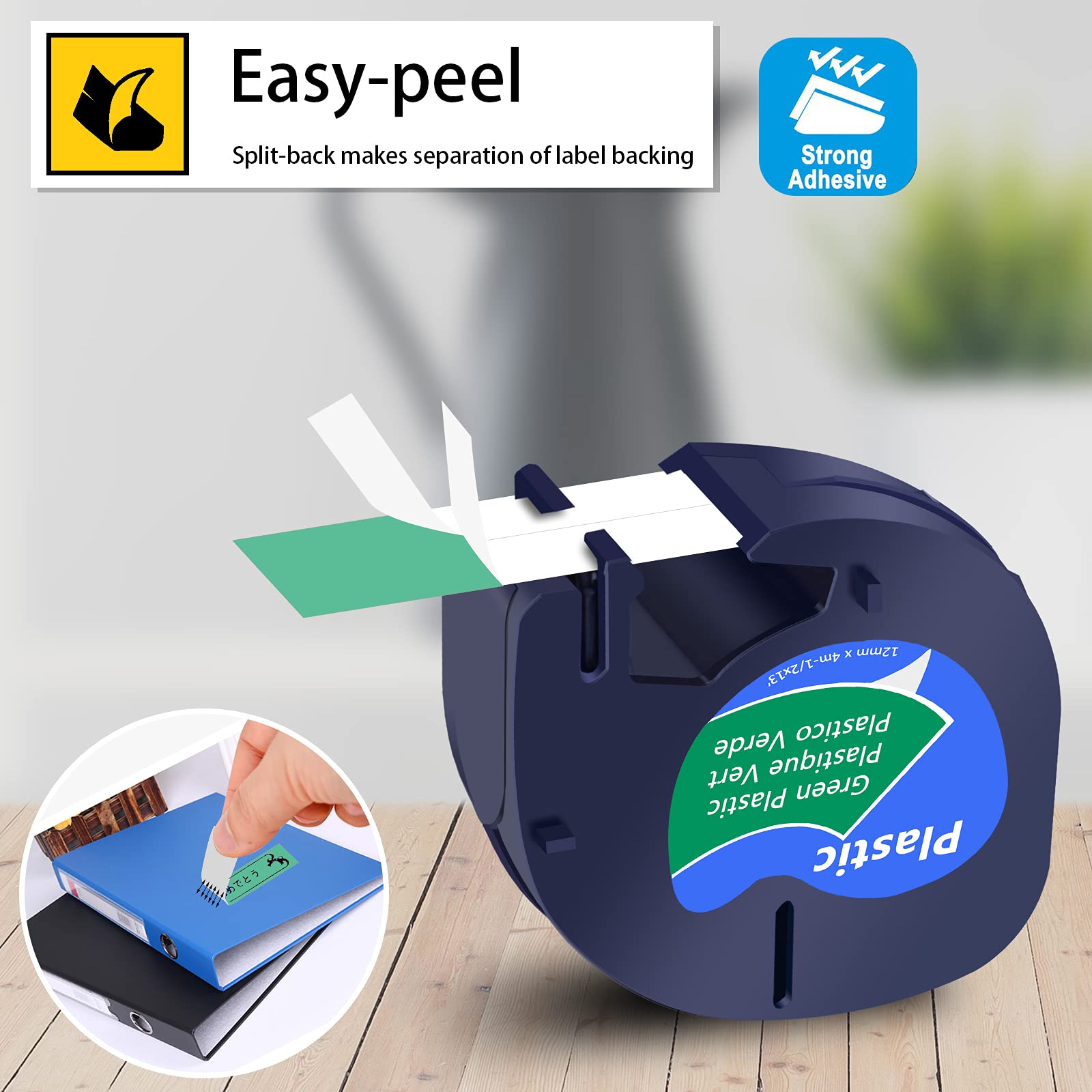 GREENCYCLE Compatible Dymo LT 91334 (S0721640) Label Tape Refills - 12mm (1/2
