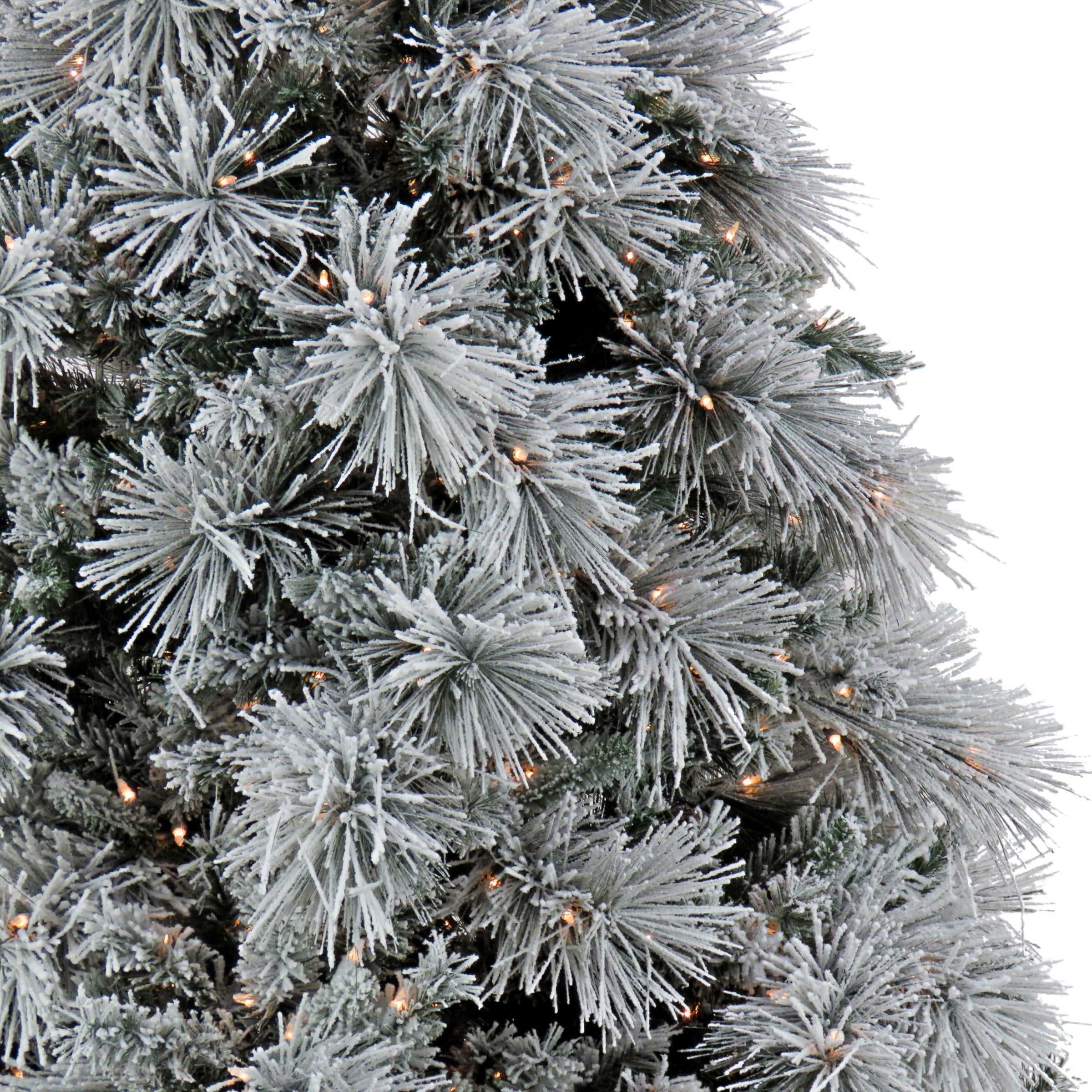 6.5 ft Pre-Lit Flocked Bavarian Pine Christmas Tree - Perfect for Home, Office & Holiday Decorations