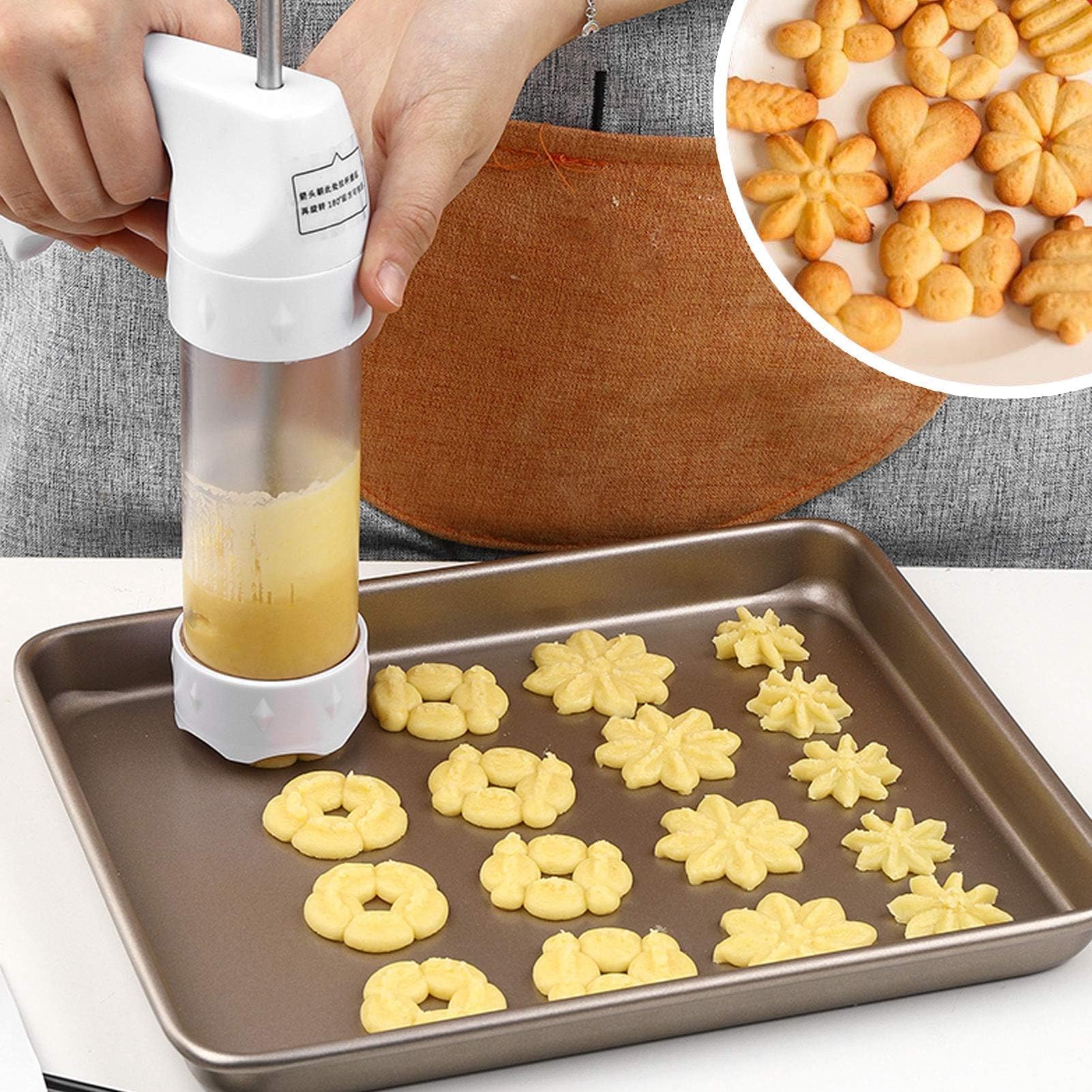 12-Piece Cookie Press Set with 6 Tips & 12 Discs - Stainless Steel Biscuit Maker for Spritz Cookies | Perfect for Holiday Baking, Party Treats & DIY Cookie Decorating
