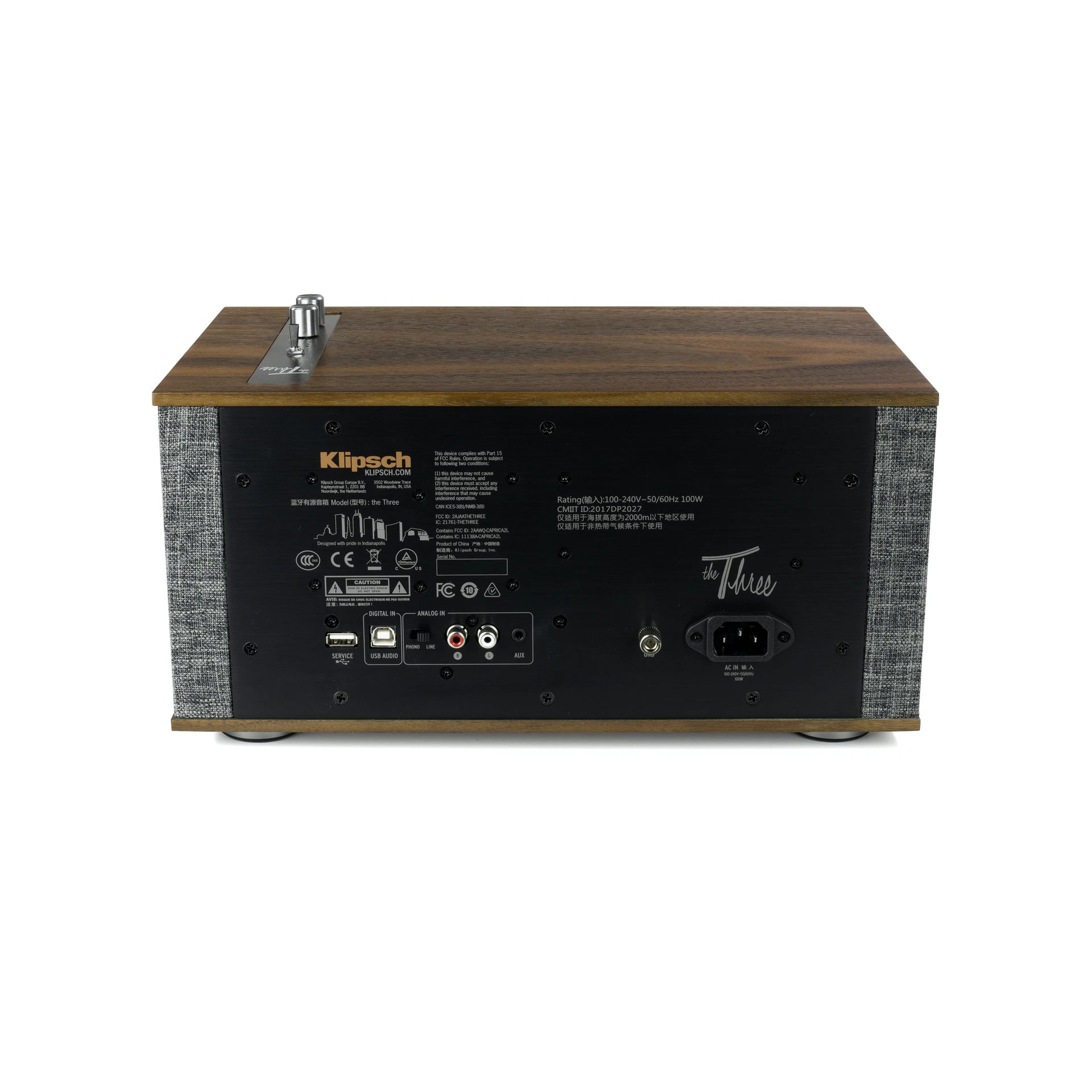 Premium THE THREE II Walnut Wood Bluetooth Speaker - High-Quality Sound for Home, Office & Outdoor Use