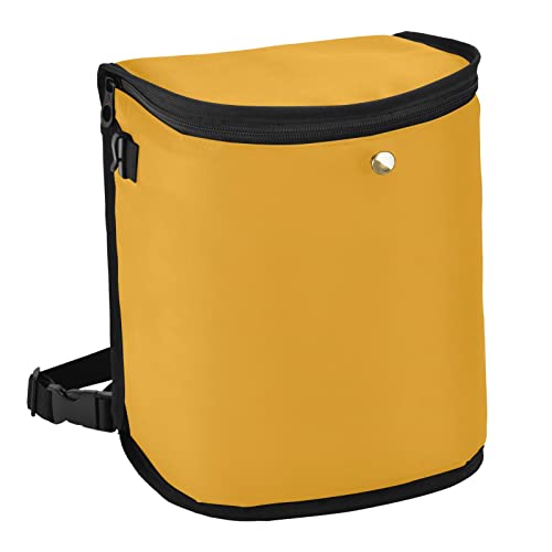 Collapsible Car Trash Can with Lid - Large Orange Portable Garbage Bin for Road Trips, Travel & Camping - Leakproof Auto Waste Container for SUV, Truck & Vehicle Organization