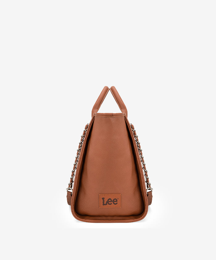 Lee Genuine Grain Leather Chain Strap Shoulder Bag for Women - Stylish Crossbody Purse for Work, Travel & Everyday Use