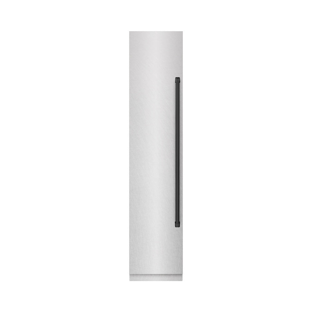 ZLINE Autograph Edition 18 Inch 8.6 cu ft Left Hinge Column Freezer - White Matte Finish with Graphite Gray Interior & Champagne Bronze Accents (RCFVLZ WM 18 CB) - Perfect for Home Kitchen, Basement, Garage or Commercial Use