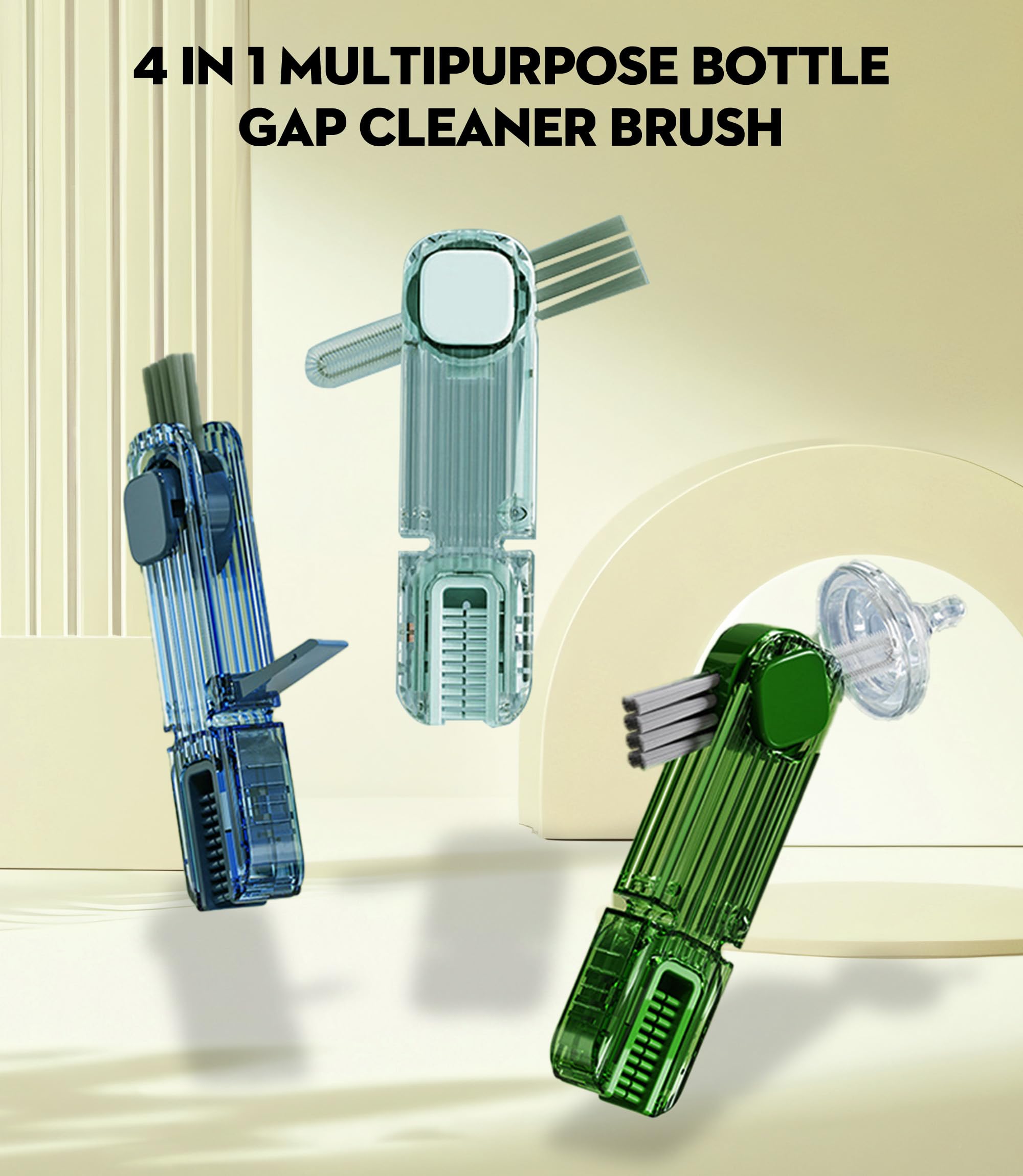 4-in-1 Cup Lid Cleaning Brush - Multifunctional Bottle Cleaner for Home & Kitchen Use