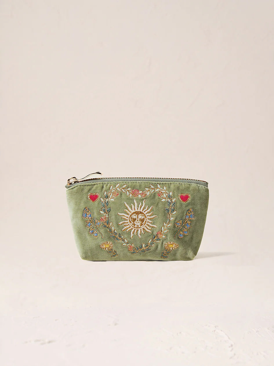 Elizabeth Scarlett Velvet Coin Purse - Olive Earth Goddess | Elegant Small Wallet for Women | Perfect for Parties, Travel & Everyday Use