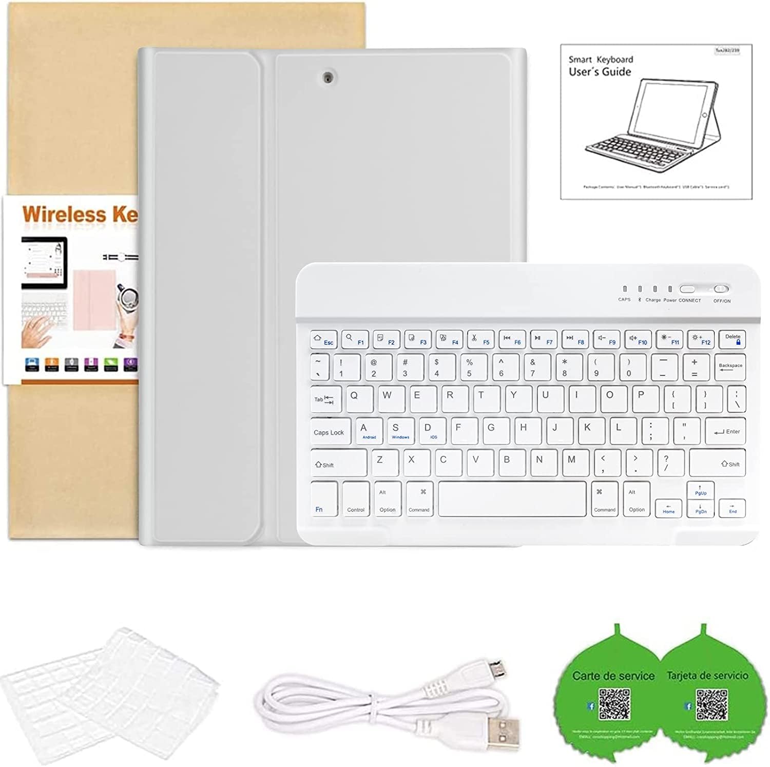 BAIBAO Detachable Wireless Keyboard Case for iPad 9th/8th/7th Generation & iPad Pro 10.5 inch (2021 Model) - Slim Protective Cover with Apple Pencil Holder (Gray) | Perfect for Work, Study & Travel Typing