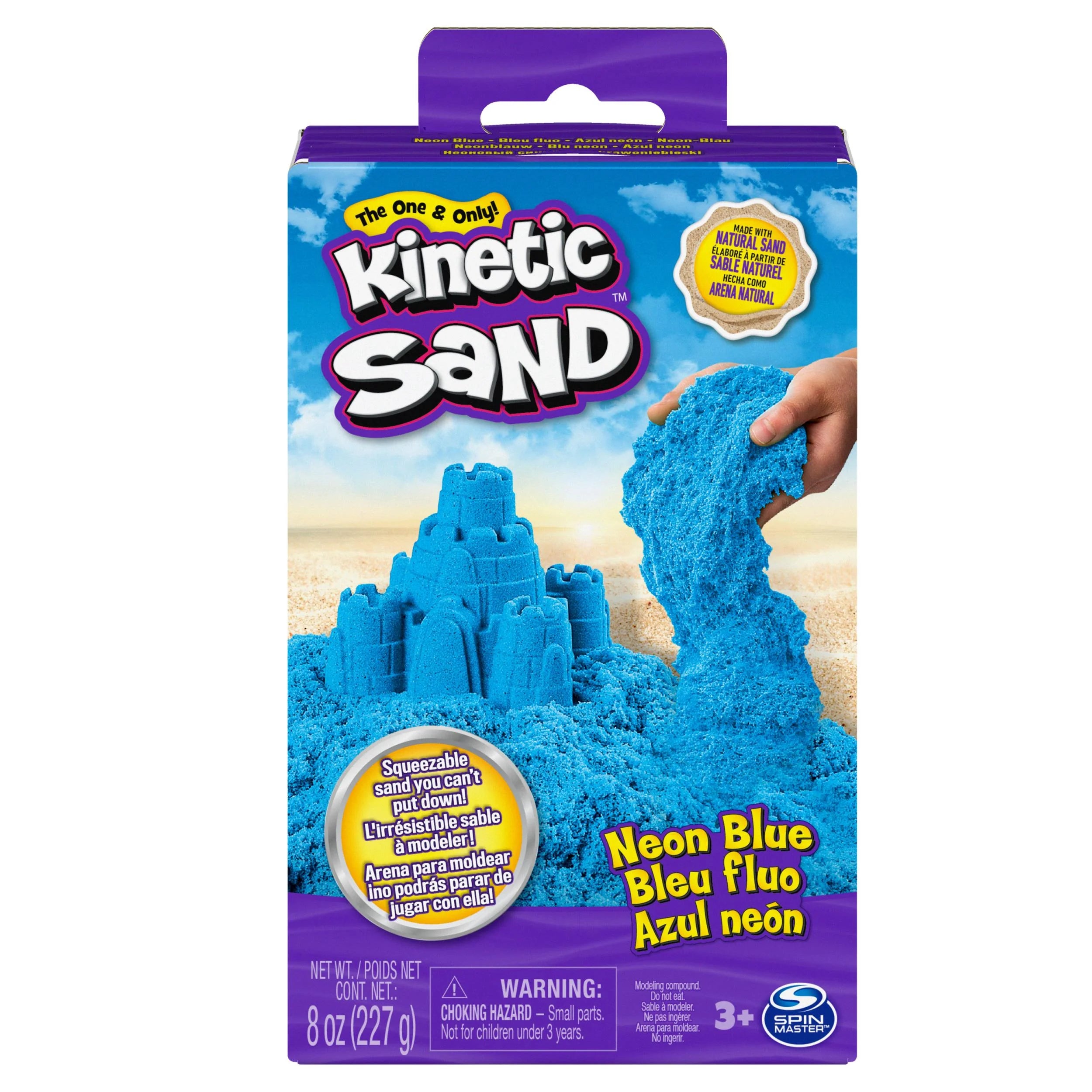 Kinetic Sand 8oz Blue - Moldable Sensory Play Sand for Kids, Stress Relief & Creative Fun - Perfect for Playtime, Therapy & DIY Crafts