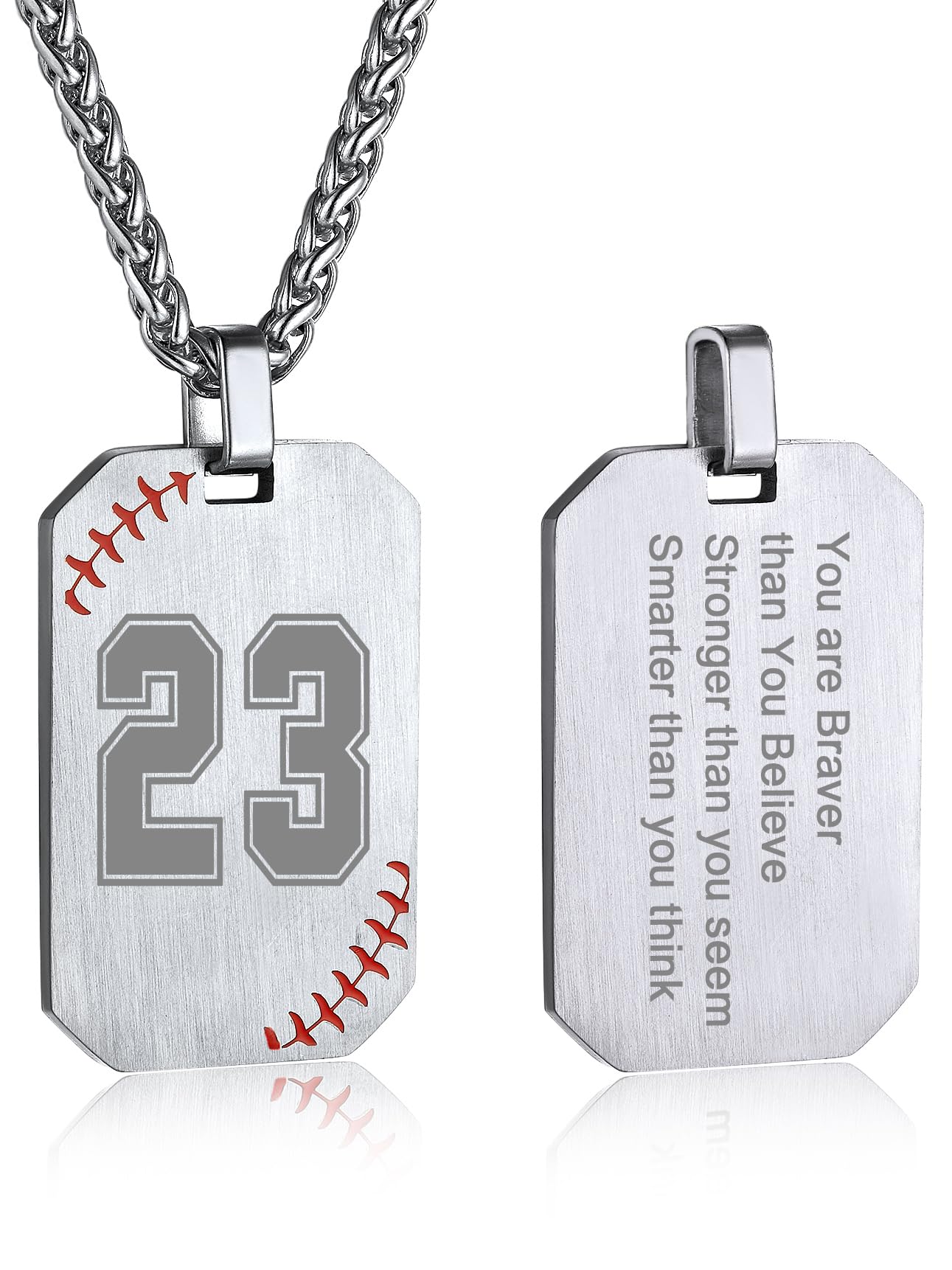 GOLDCHIC Stainless Steel Sports Necklace for Men & Teens - Football Baseball Basketball Soccer Softball Jewelry with Durable Chain - Perfect Athlete Gift for Players & Sports Fans (Game Day, Training, Everyday Wear)