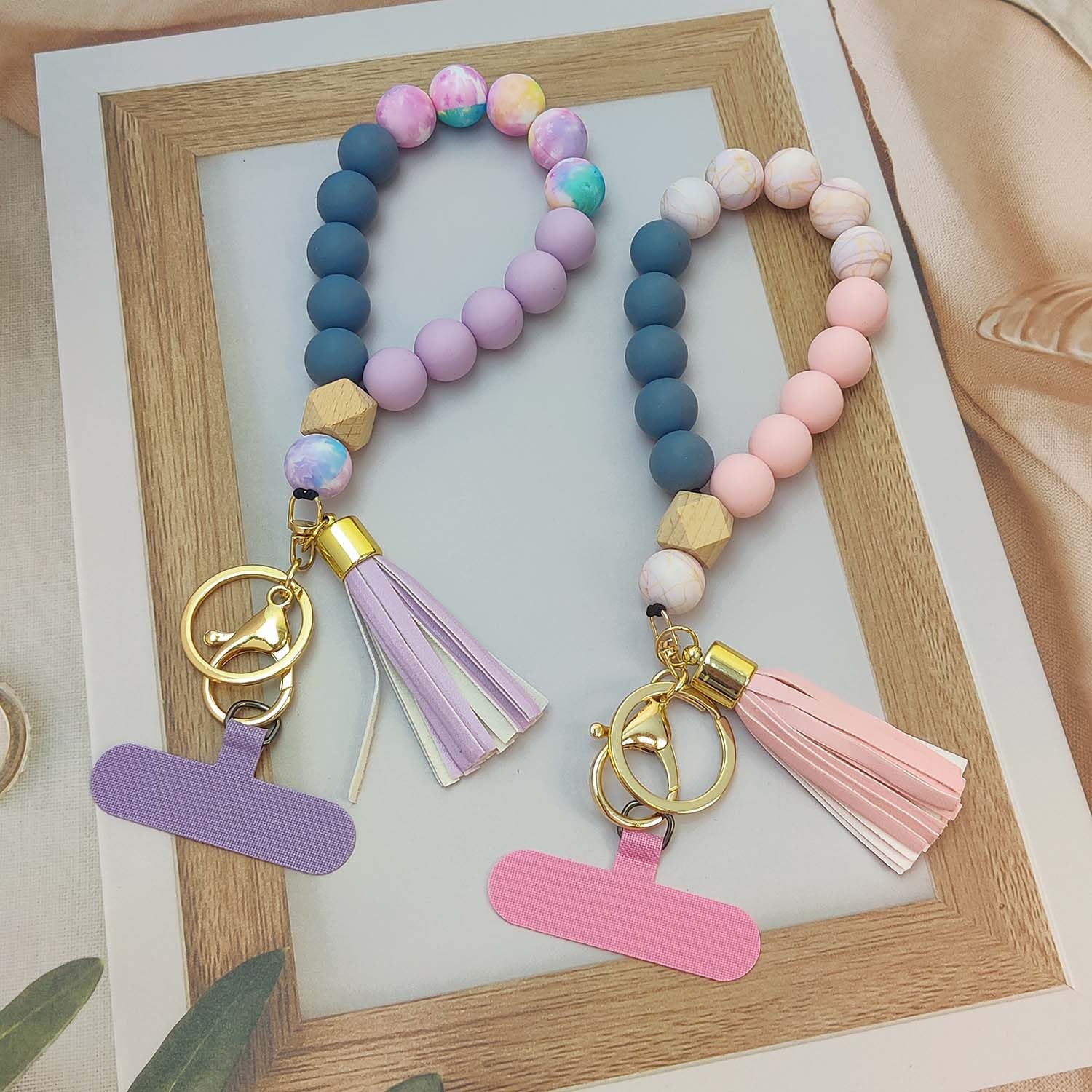 Cute Silicone Beaded Phone Lanyard Wrist Strap - for Phone Security & Convenience