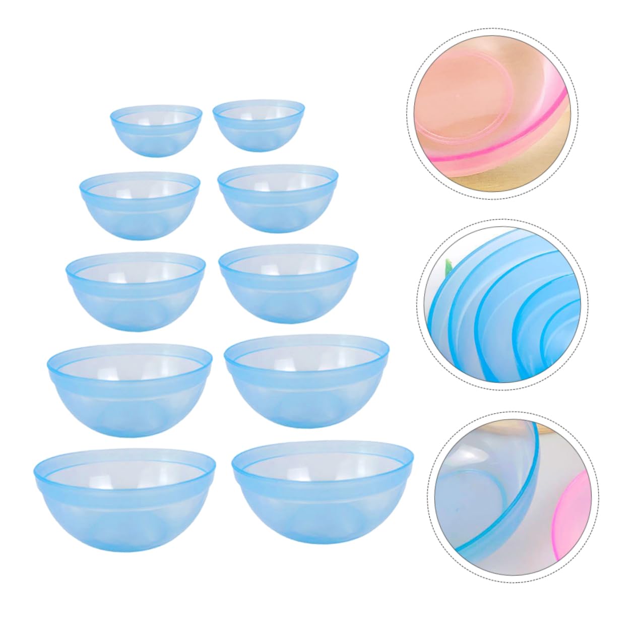 10Pcs Plastic Skincare Mixing Bowl Set for DIY Face Masks - Beauty Salon Tools & Spa Essentials (Random Colors) - Perfect for At-Home Facials, Spa Treatments & Professional Use