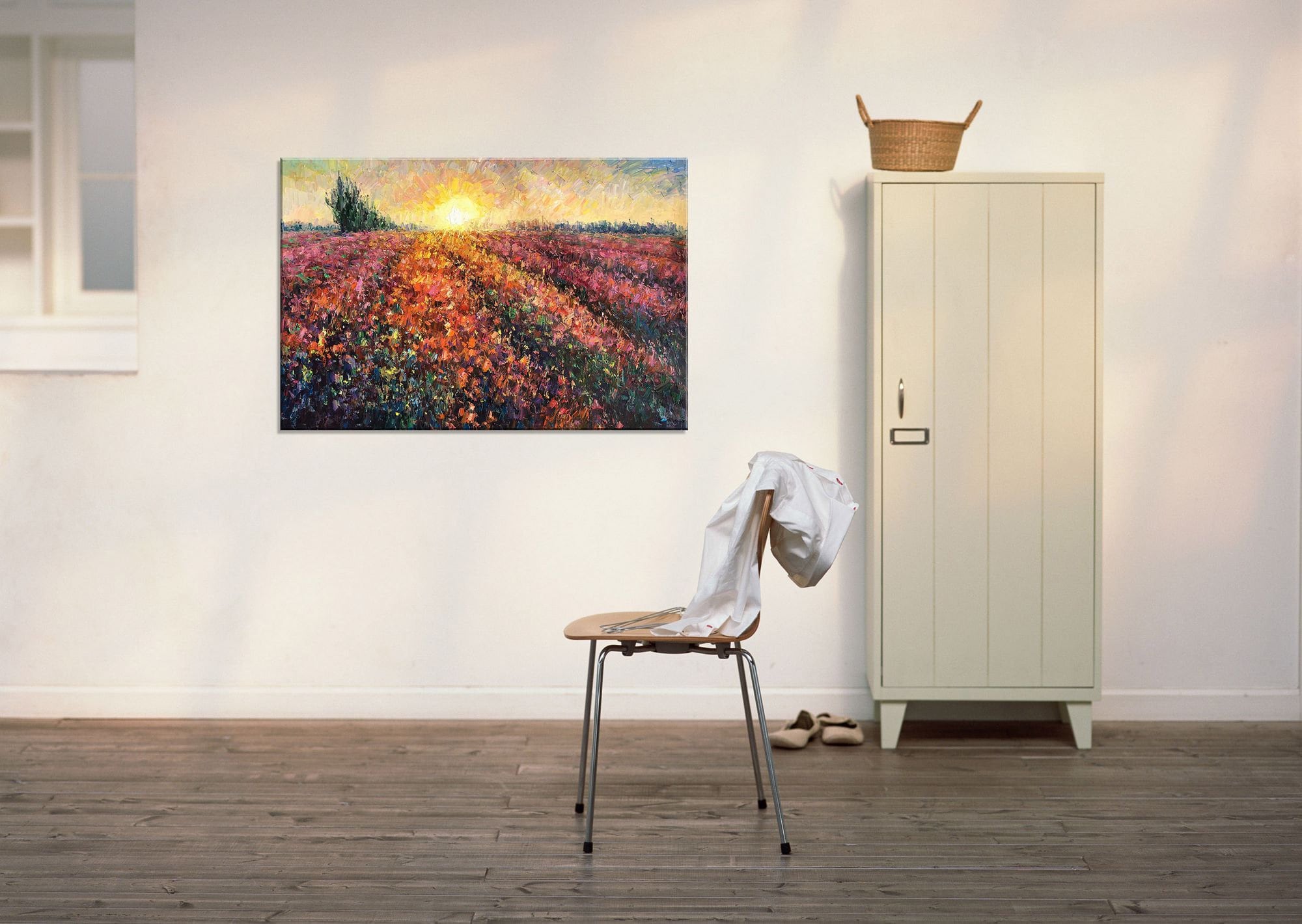 Large Custom Abstract Wall Art Painting - Handmade Oil Canvas Landscape for Bedroom & Living Room Decor - Modern Original Artwork for Home & Office