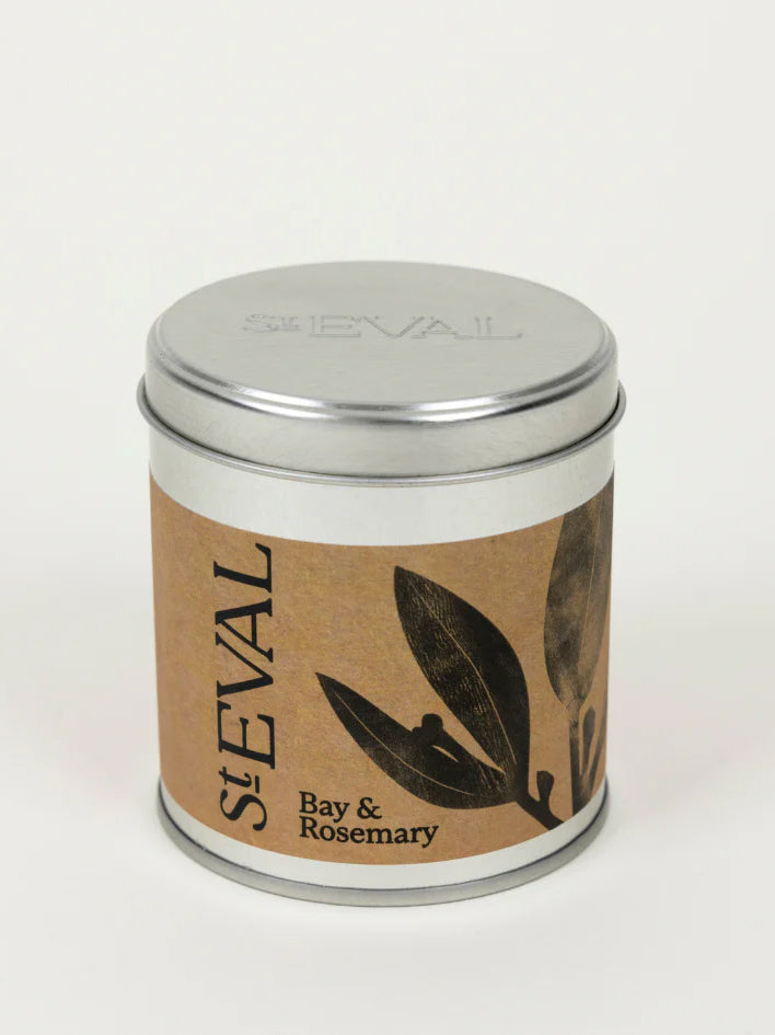 St. Eval Bay & Rosemary Scented Candle in Tin - Aromatherapy for Relaxation & Home Decor | Perfect for Living Room, Bedroom & Spa