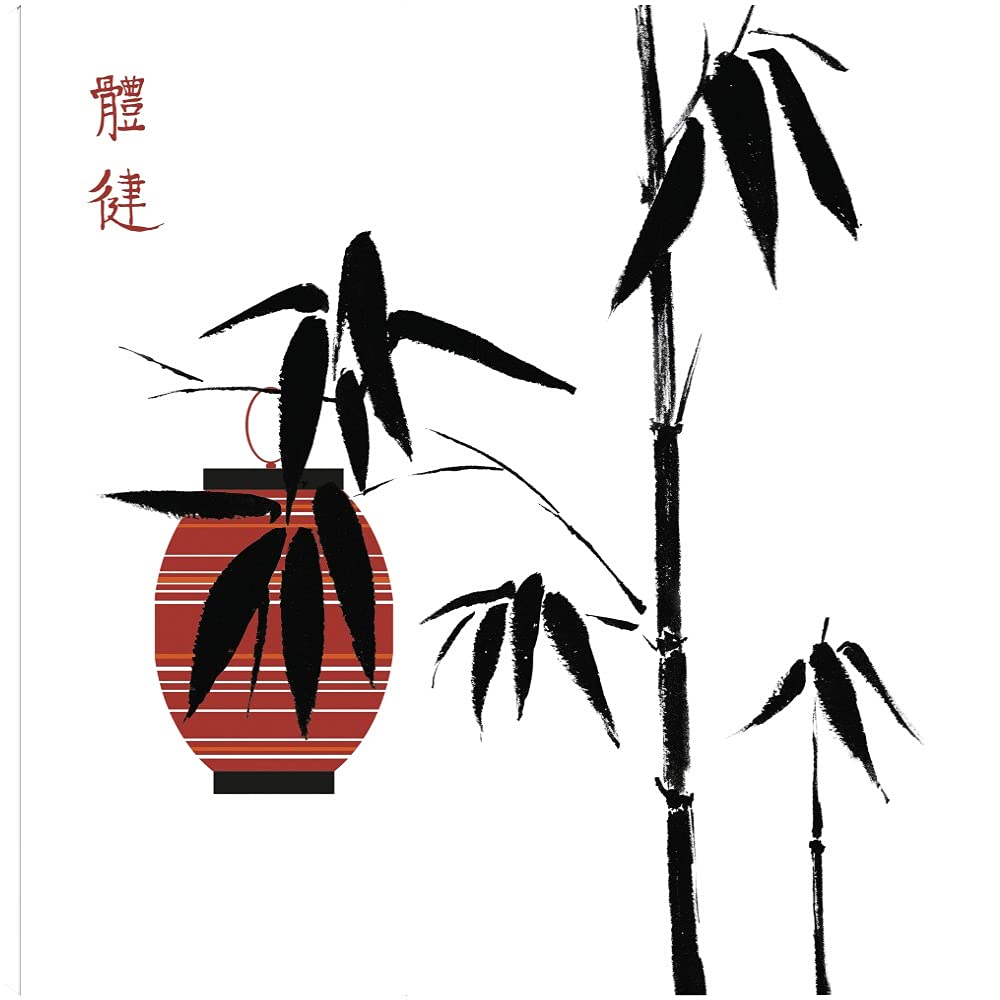 Japanese Geisha Fine Art Canvas Print by Jenny Tsang - 32x32 Inch Wall Decor for Living Room, Bedroom, Office & More - Ready to Hang - Perfect for Asian-Themed Home Decor & Zen Interior Design