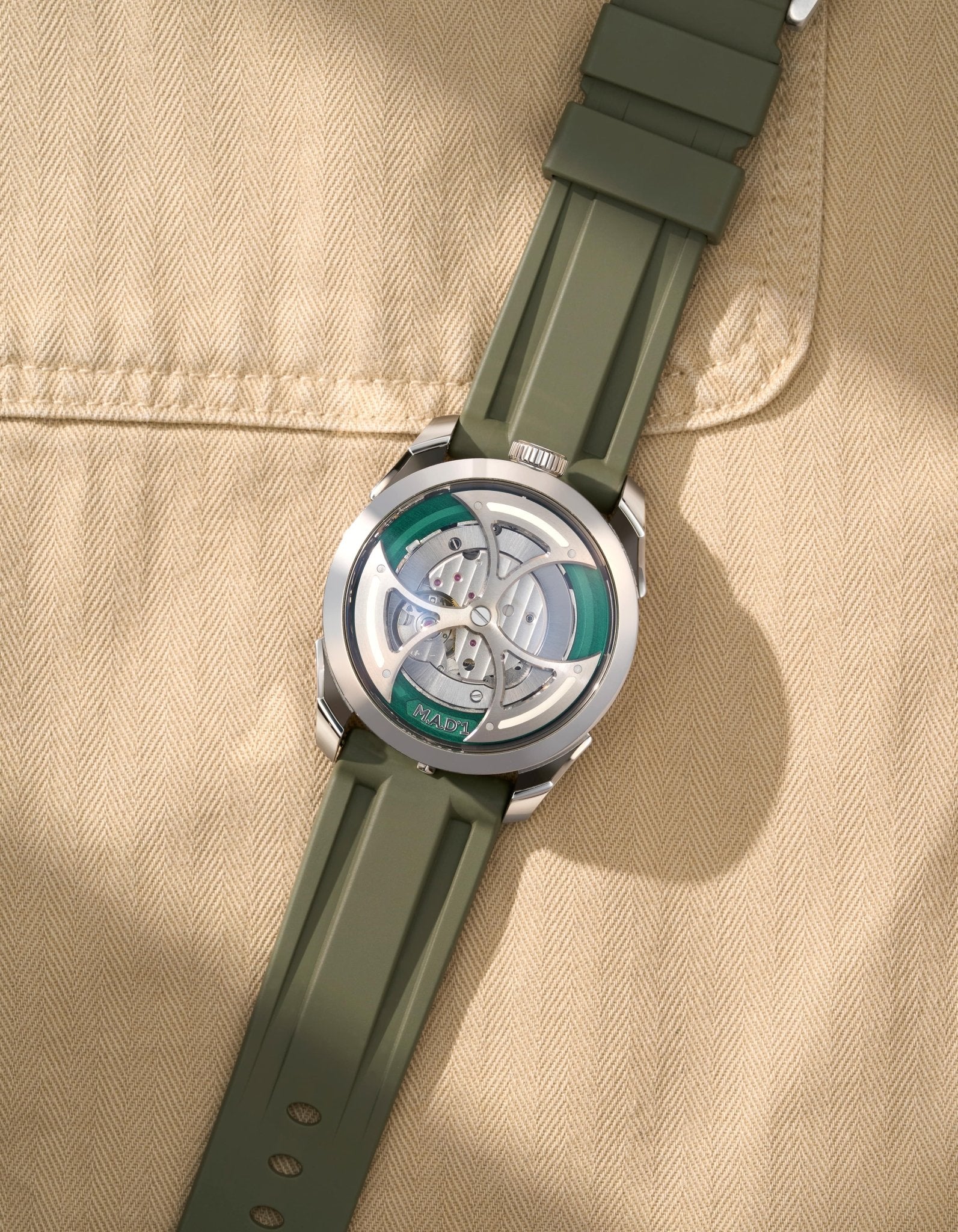 Premium Rubber Strap Replacement for MB&F M.A.D.1 Green Edition Watch - Durable & Comfortable Wristband for Everyday Wear & Sports Activities