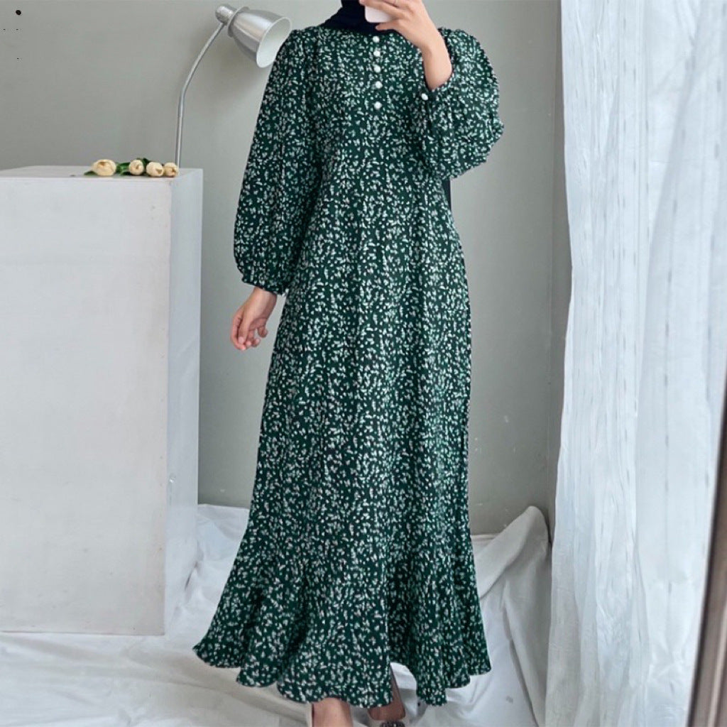 Women's Casual Long Sleeve Printed Dress - Floral Boho Maxi Dress for Spring & Fall - Perfect for Office, Date Night & Weekend Outings