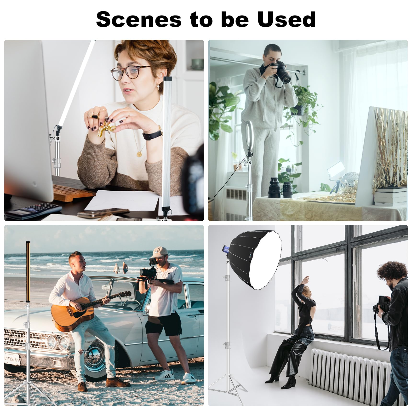 Heavy Duty 9.18ft/2.8m Stainless Steel Light Stand for Photography - Professional Studio Light Stand for Head Light, Strobe Light, Softbox, Perfect for Portrait, Product, and Event Photography
