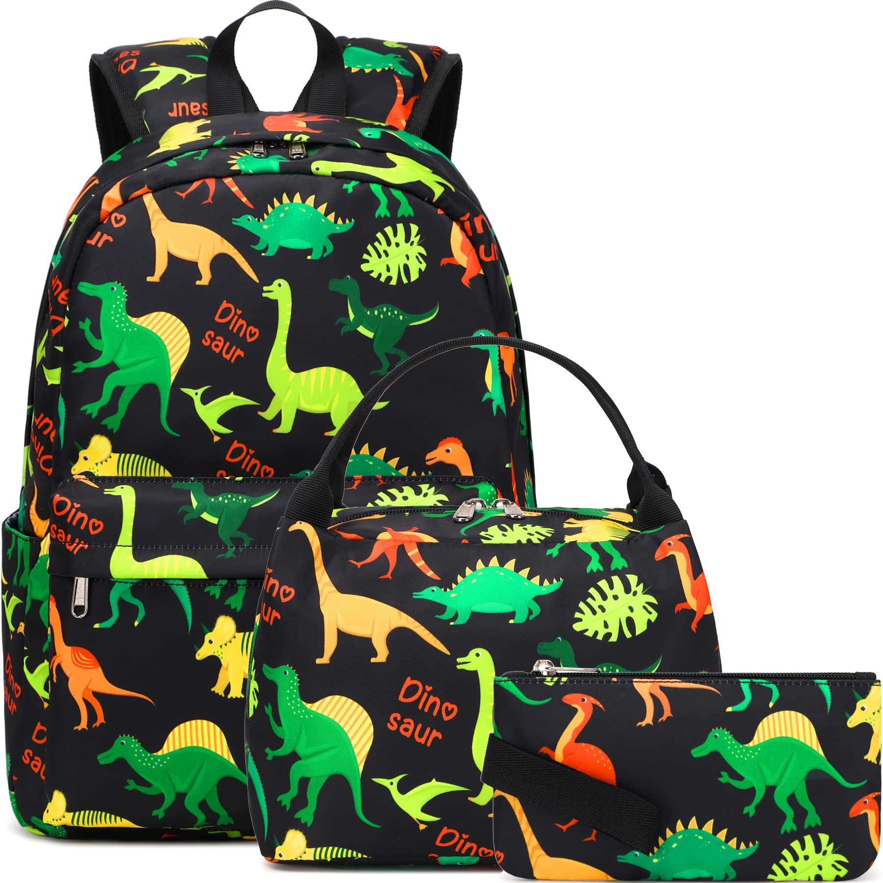 Dinosaur Backpack for Boys - School Bag with Lunch Box & Pencil Case - Perfect for School & Travel