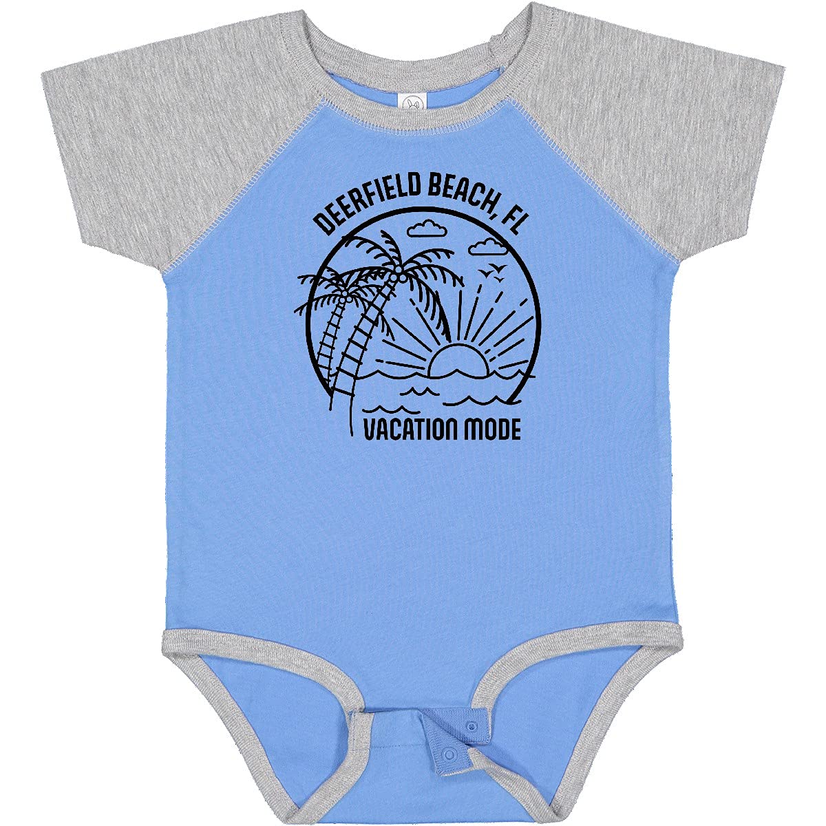 Inktastic Summer Vacation Mode Deerfield Beach Florida Baby Bodysuit - Cute & Comfortable Infant Onesie for Beach Trips, Family Vacations & Florida Getaways