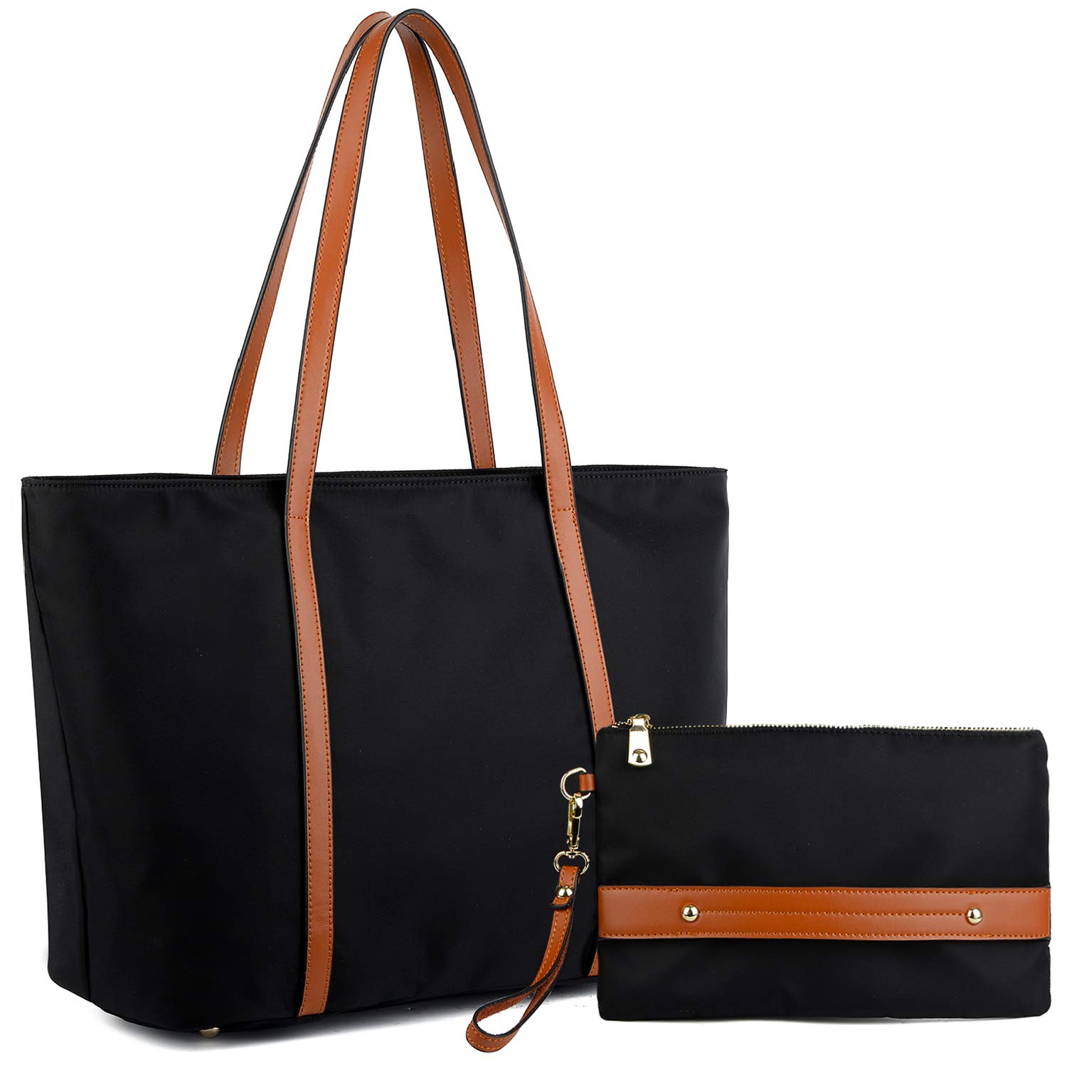YALUXE Women's Nylon Tote Bag - Large Capacity Work Handbag Purse for Office, Travel & Shopping - Stylish Shoulder Bag for Women Professionals & Commuters