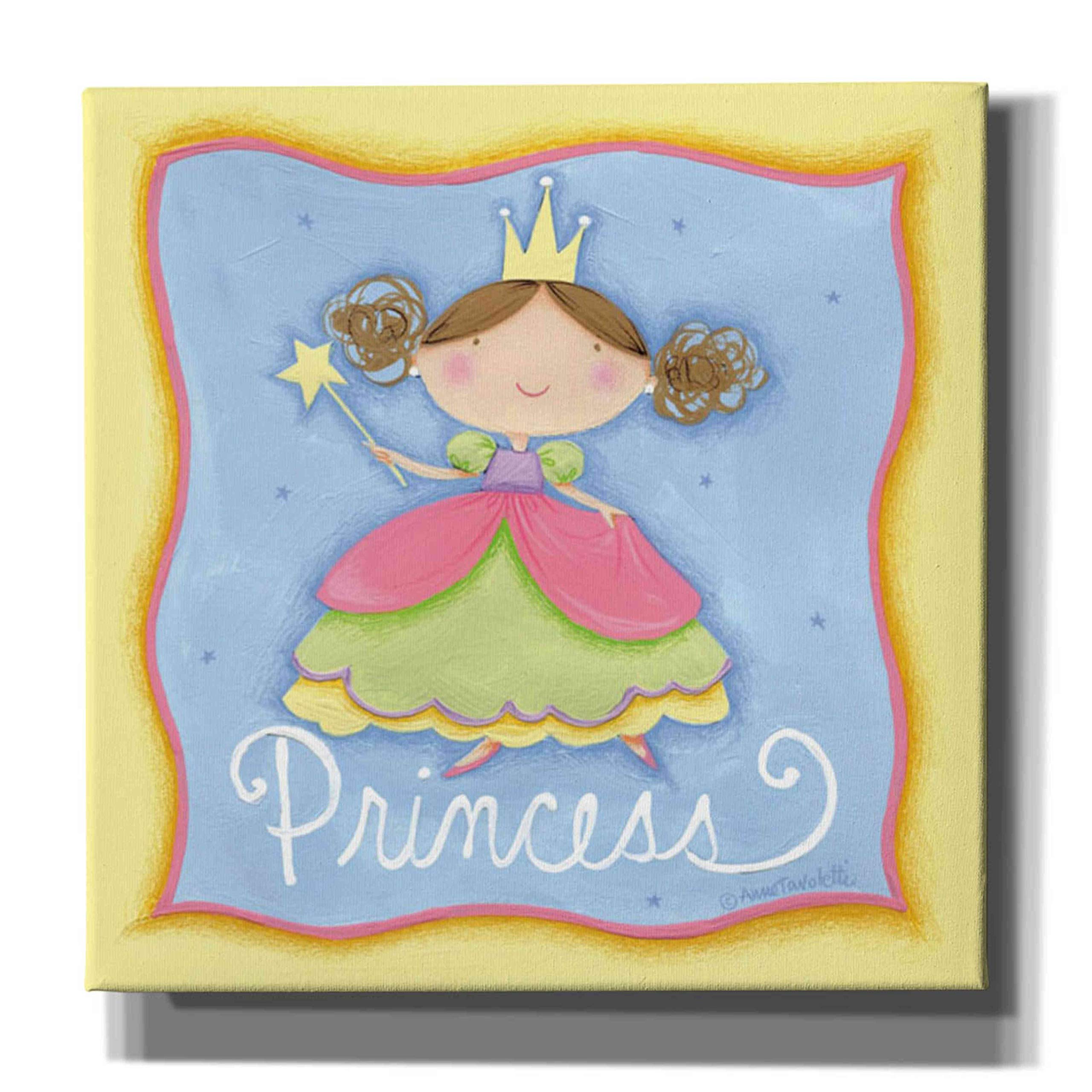 Epic Graffiti 'Princess' by Anne Tavoletti - 26x26 Inch Canvas Wall Art Painting, Modern Home Decor for Living Room, Bedroom & Office