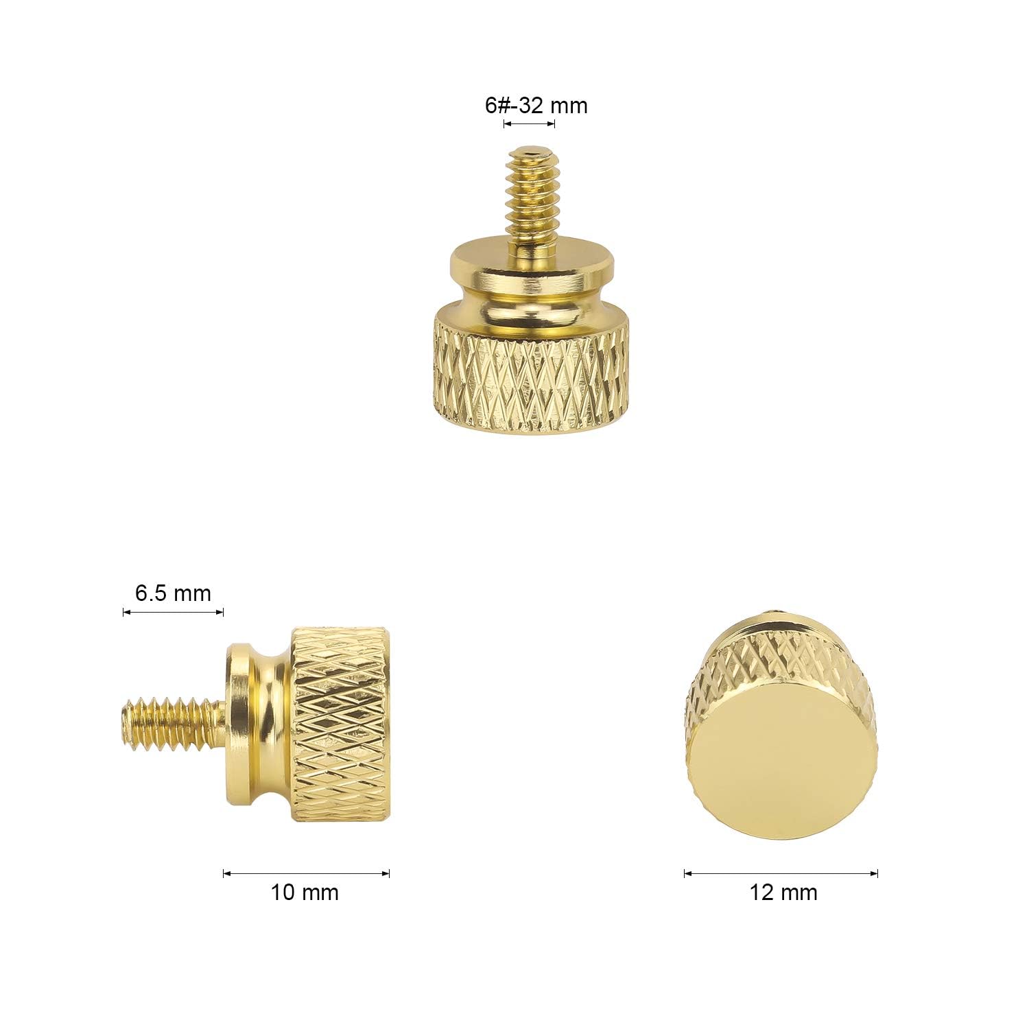 10Pcs 6-32 Thread Gold PC Thumb Screws for Computer Case & Power Supply - Easy Installation & Maintenance for DIY PC Builds and Upgrades