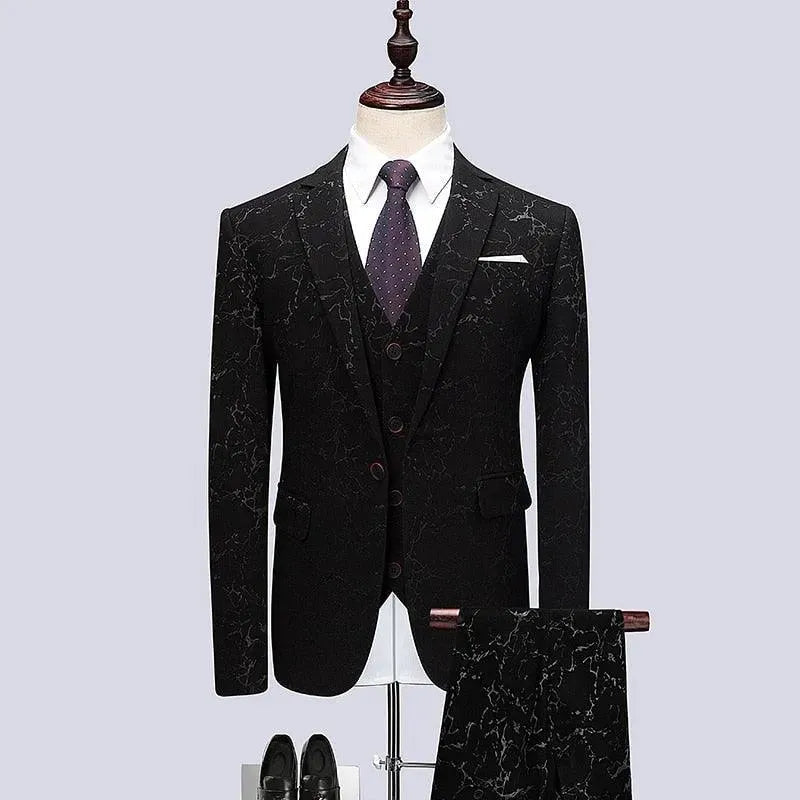 Vincenzo Luxury Galaxy 3-Piece Suit for Men | Premium Slim Fit Business Suit | Wedding, Interview & Formal Occasion Outfit