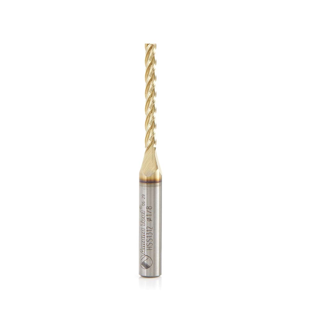 Amana Tool HSS1312 CNC Router Bit - 2D & 3D Carving, 0.10° Tapered Angle, 1/8