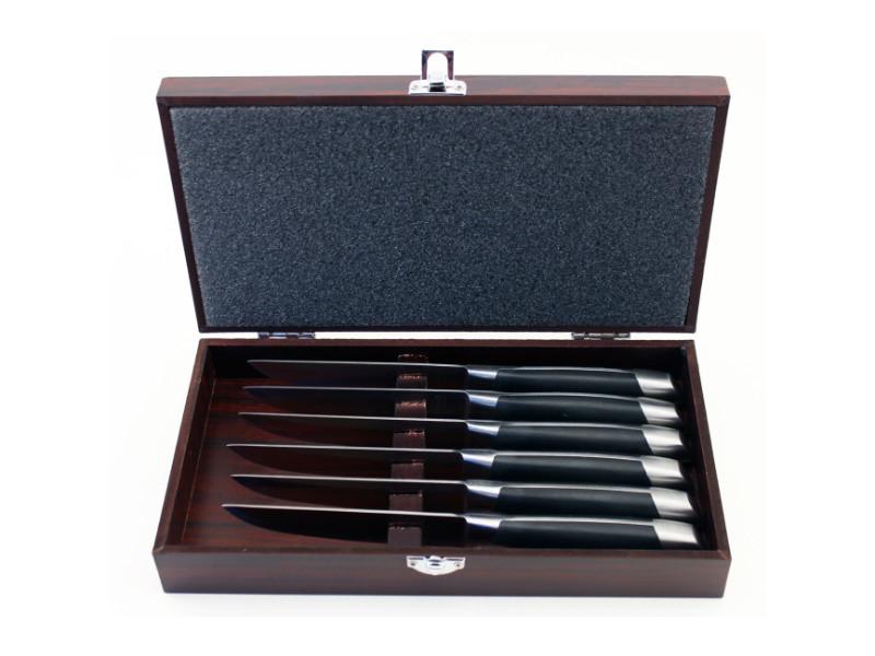 BergHOFF Geminis 7-Piece Stainless Steel Steak Knife Set with Wooden Storage Case - 4.75