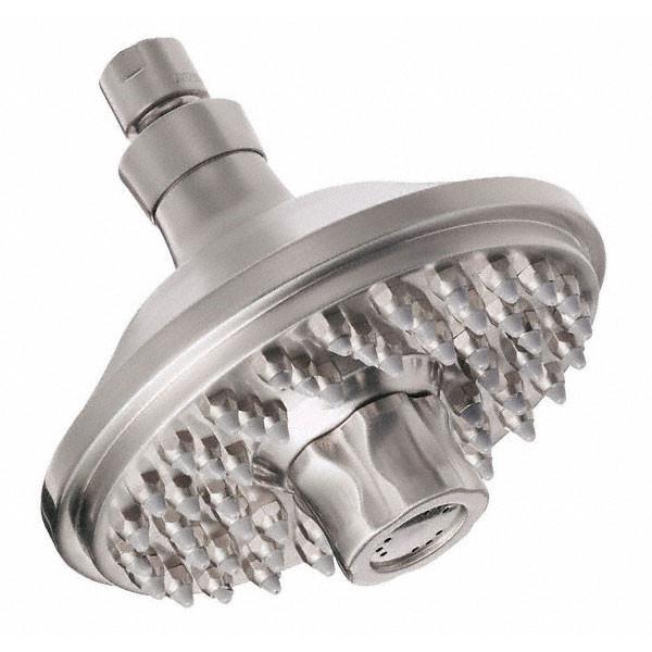 Danze Sunflower High Pressure Shower Head with Massage Function - Brushed Nickel Finish - 6 Inch Rain Shower for Spa-Like Relaxation in Bathroom