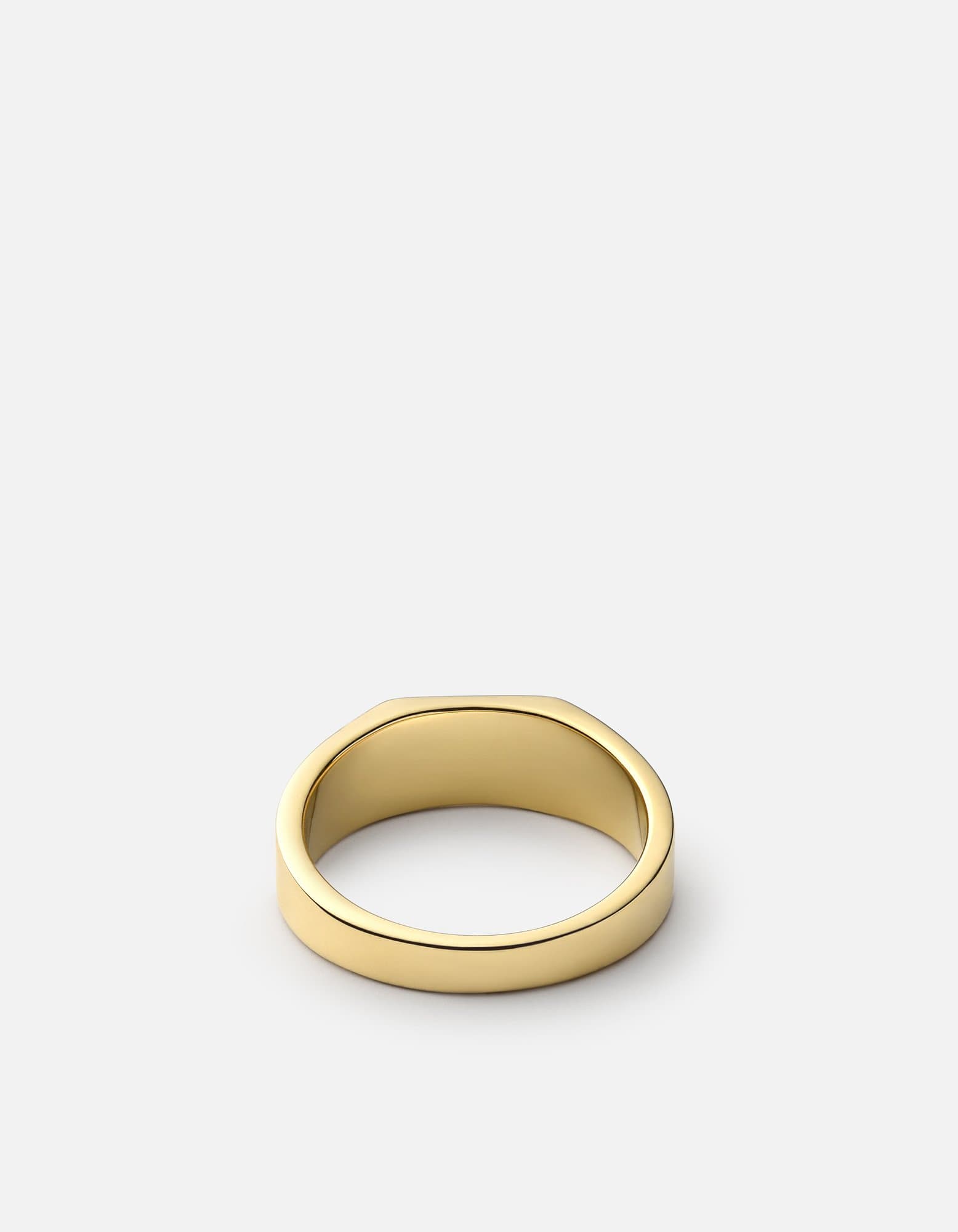 Personalized Gold Vermeil Geo Signet Ring with 3 Custom Letters - Perfect for Engagements, Weddings & Gifts