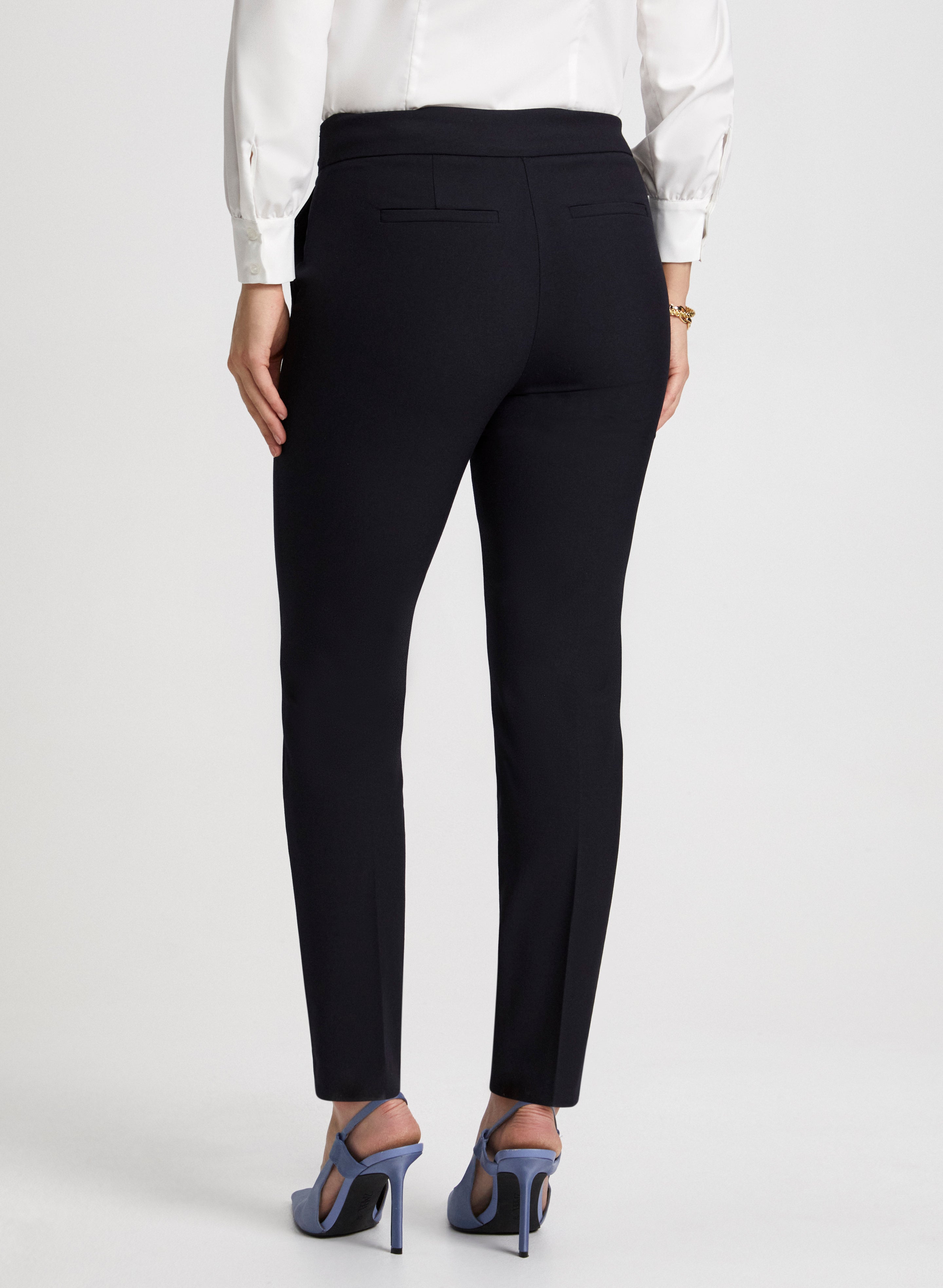 Emma Slim Leg Pants for Women - High Waisted Stretchy Work Pants - Comfortable Office Pants for Business Casual & Professional Wear