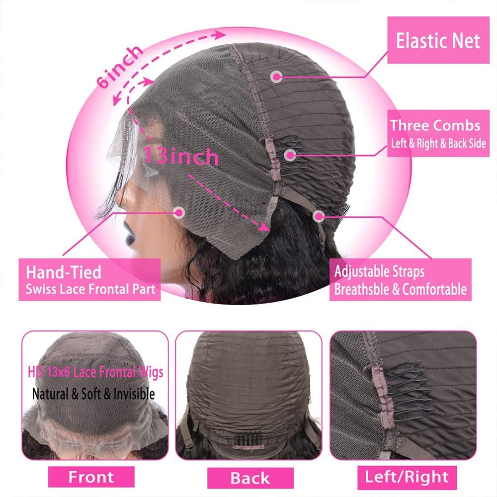 Larhali 99J HD Lace Front Wigs Human Hair Pre Plucked 180% Density Burgundy 13x6 Deep Wave Frontal Wigs - 30 Inch Natural Hairline Human Hair Wigs for Black Women | Perfect for Daily Wear, Cosplay, Weddings & Special Occasions
