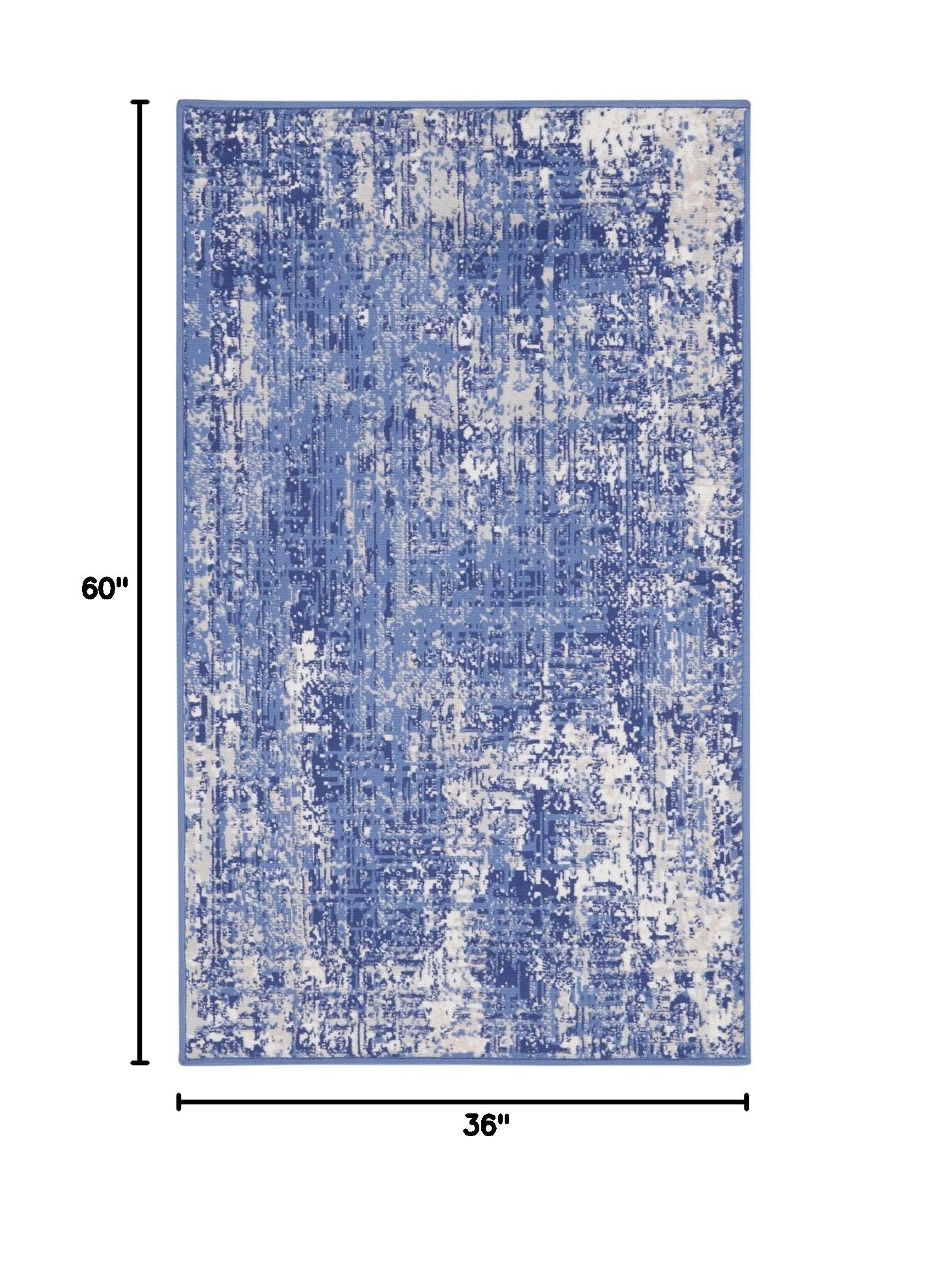 Nourison Whimsicle Blue Ivory 3' x 5' Area Rug - Artistic Contemporary Design, Easy-Cleaning & Non-Shedding - Perfect for Bedroom, Living Room, Dining Room & Kitchen Decor (3x5 Feet) - Ideal for Home, Office & Apartment Flooring