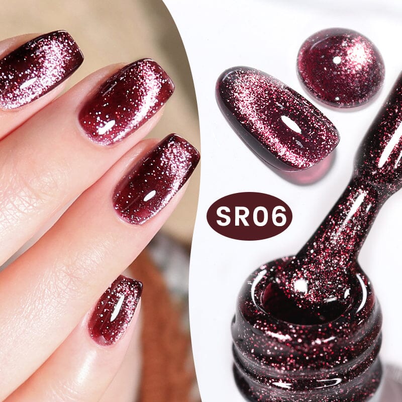 Shimmery Reflective Cat Eye Magnetic Gel Polish - 10ml SR06 - Long Lasting Nail Art for Parties & Special Occasions