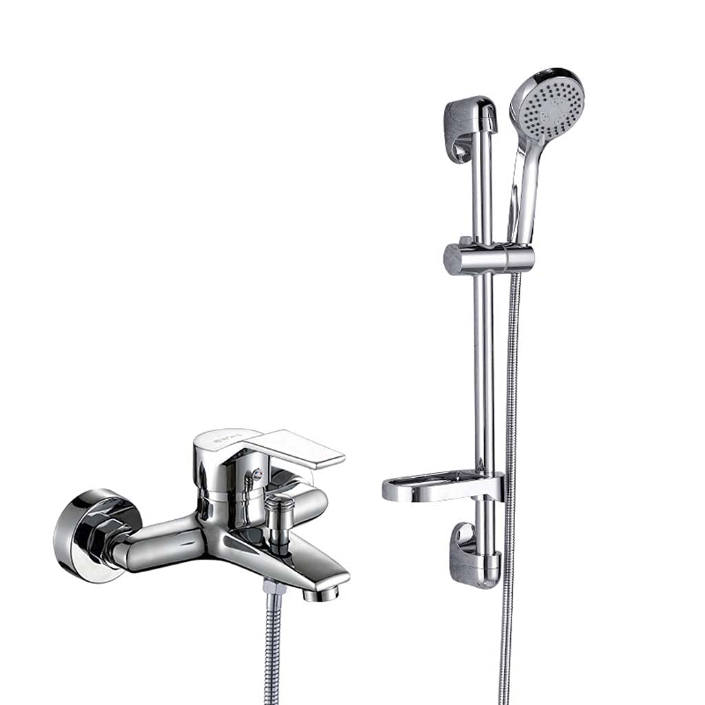 Wall-Mounted Modern Shower Set with Adjustable Lifting Rod - Hot & Cold Water Mixer Faucet for Bathroom - Perfect for Small Spaces & Spa-Like Experience