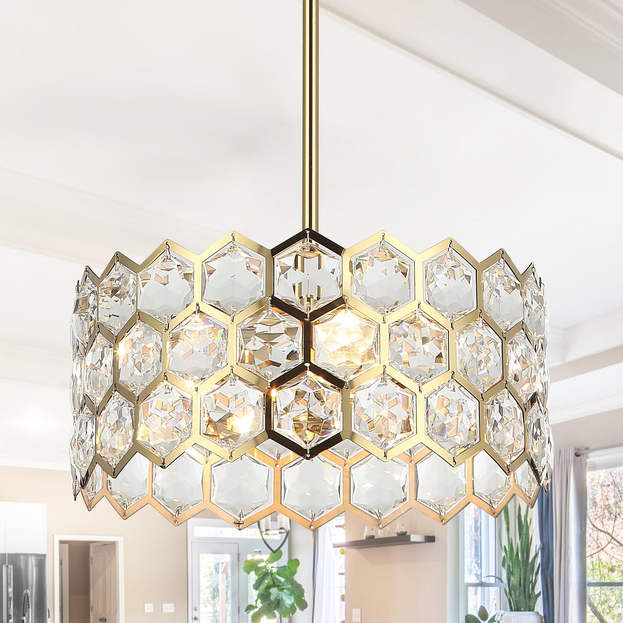 13 Inch Modern Golden 3-Light Pendant Lighting Fixture for Living Room, Dining Room, Kitchen Island - Elegant Ceiling Light with Adjustable Height