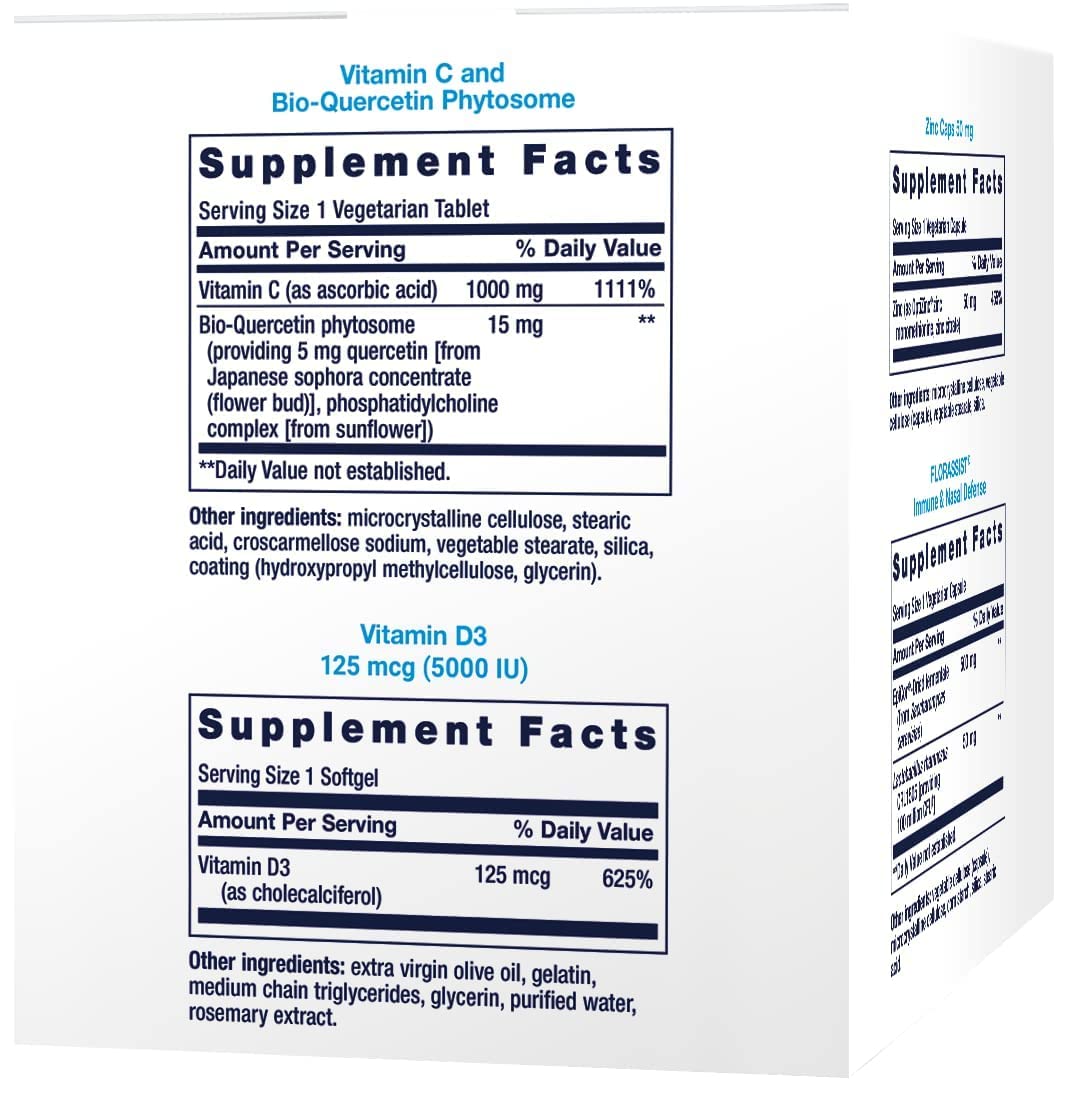 Life Extension Immune Support Packs - Vitamin C, Vitamin D, Zinc & Probiotic Blend (30 Count) - Daily Immune Booster for Adults, Travel & Cold Season Defense