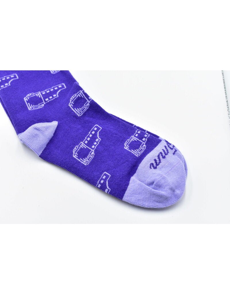 Photogenic Supply Co. 35mm Retro Purple Fringe Socks - Vintage Style Knee-High Socks for Women, Fashion Photography & 90s Outfits
