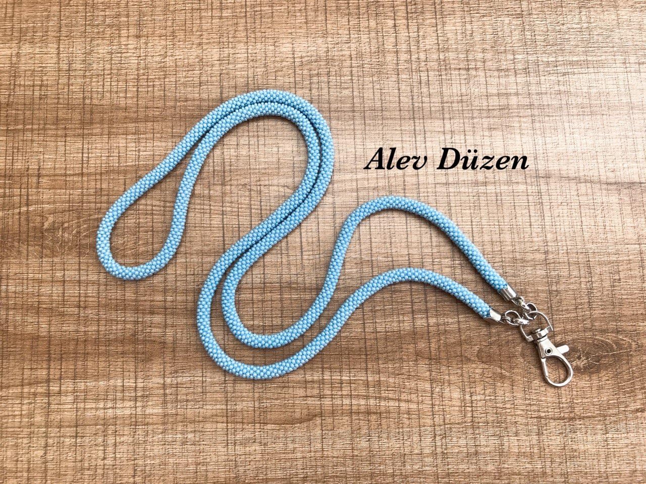 Stylish Baby Blue Beaded Lanyard for Women - ID Badge Holder & Teacher Lanyard - Perfect for Schools, Offices, and Conferences