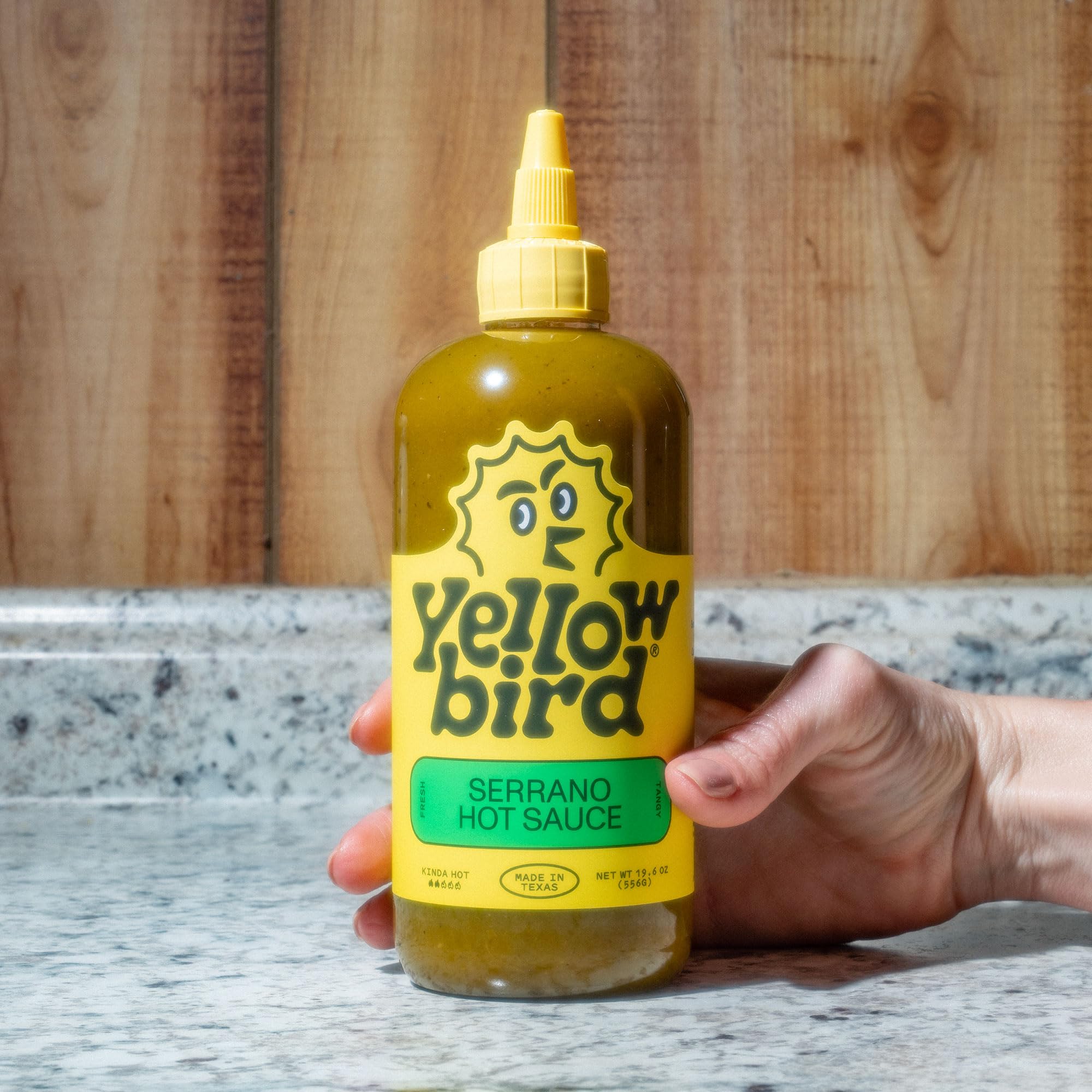 Yellowbird Foods Serrano Hot Sauce - All Natural, Non-GMO, Vegan, 19.6 oz Bottle | Perfect for Tacos, Burritos, Wings & Mexican Cuisine